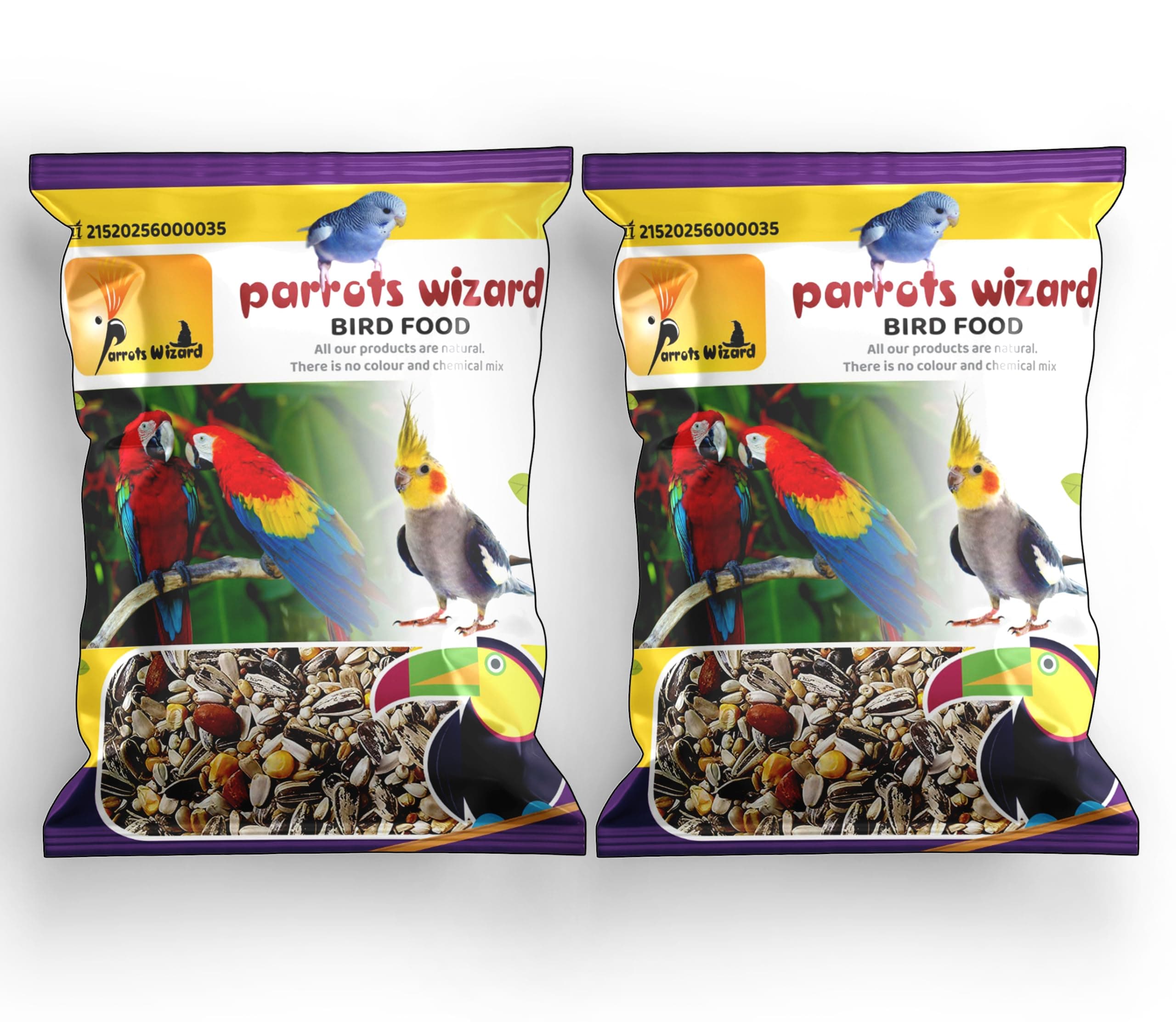 All Life Stages Big Parrot Bird Food 31 Types Of Seed Mix [450Gm] (Pack 2)
