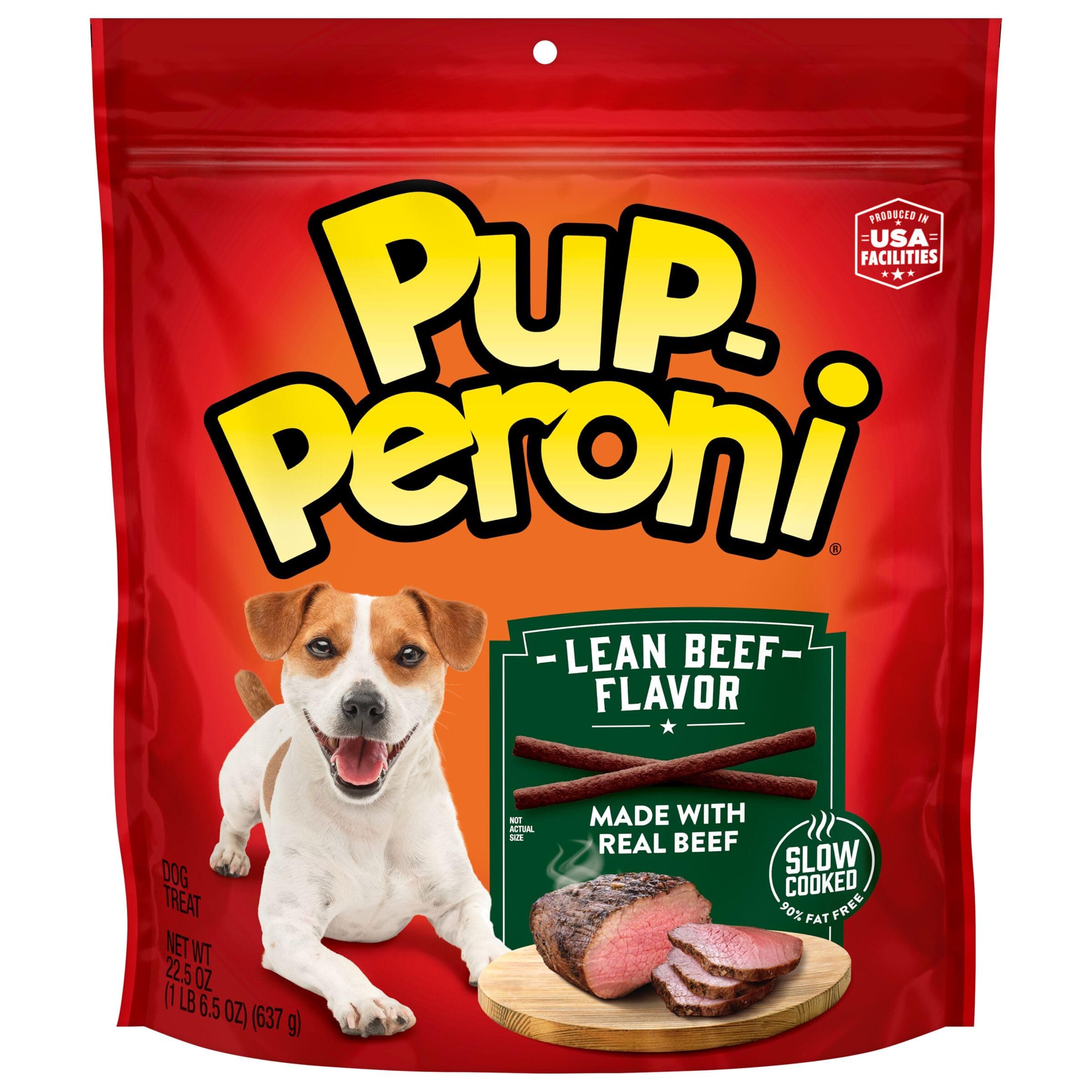Pup-Peroni Dog Treats, Lean Beef Flavor, 22.5 Ounce, Made with Real Beef, 90% Fat Free