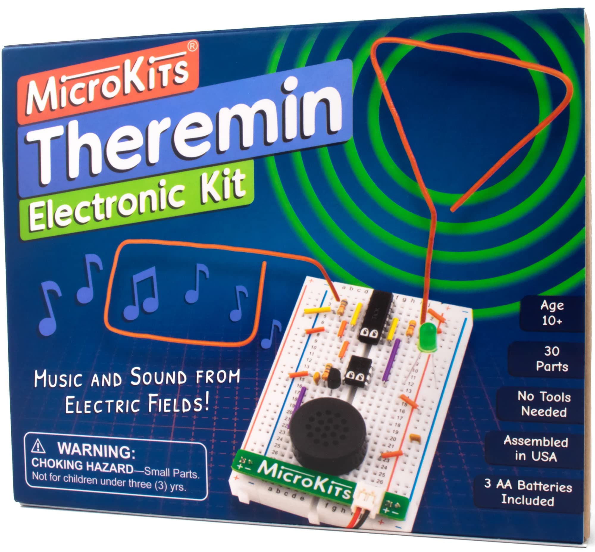 Theremin Electronics Kit | Educational Electronic Music STEAM/STEM Kits for Kids or Grown Ups | No Tools Needed Easy to Build Breadboard Kit