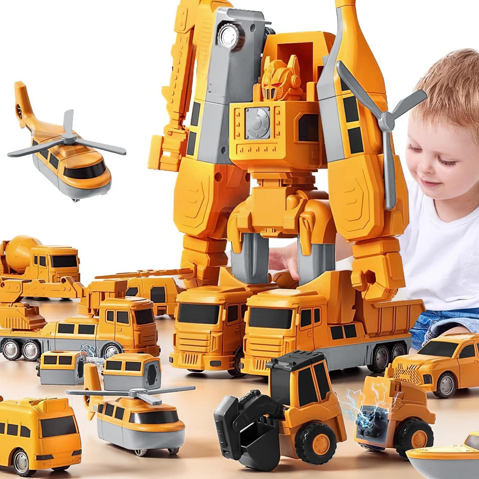 – Magnetic Transformers Engineering Car Toys, 21pcs Building Blocks Tiles, Robot Car Toy, Transformer Toy Gifts for Boys Girls Kids Ages 3+