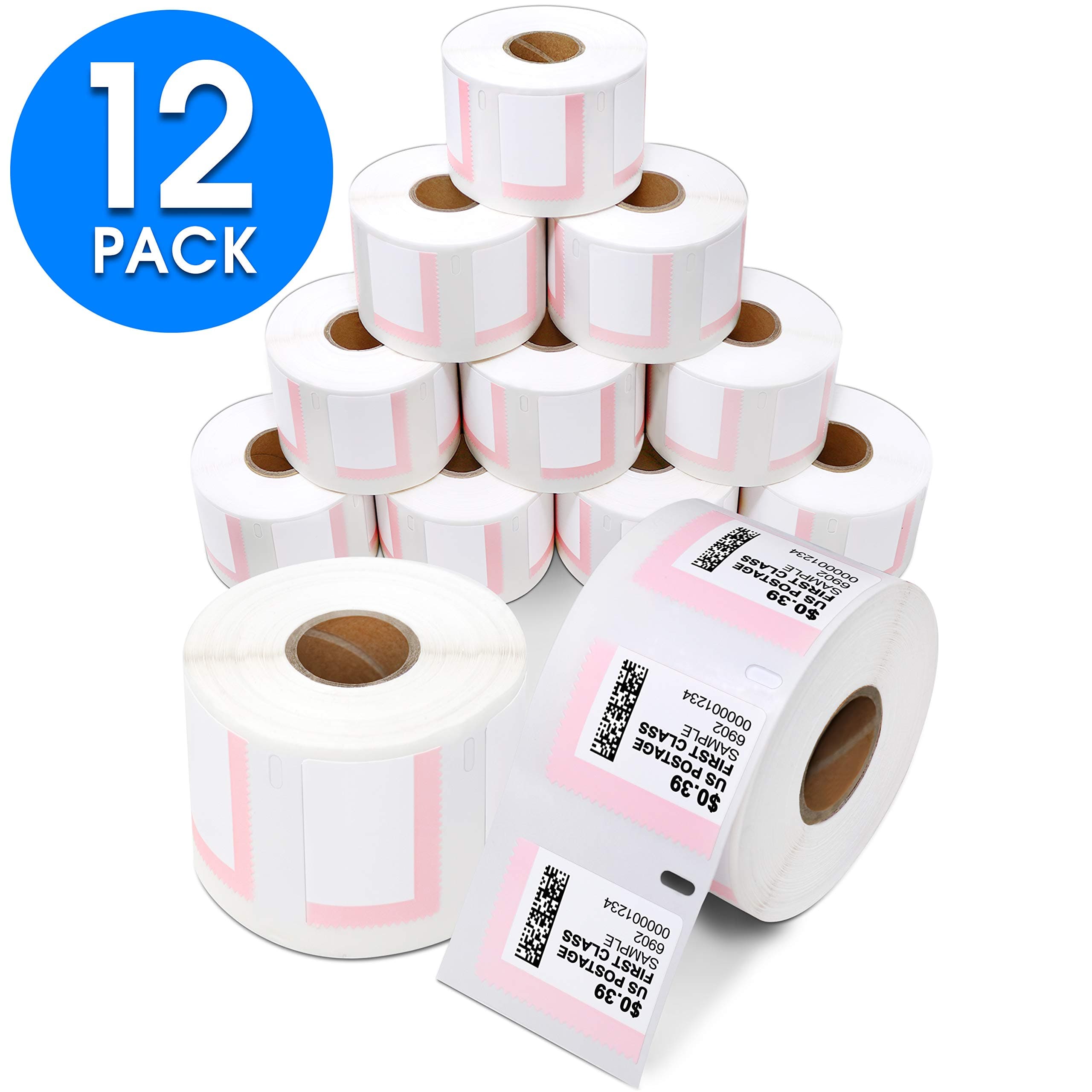 Aegis Labels - 12 Roll DYMO 30915 Compatible USPS Postage Stamp 1-5/8” X 1-1/4” Replacement Label (700/Roll) for Labelwriter 450, 450 Turbo, 4XL (Paid Endicia Users ONLY)