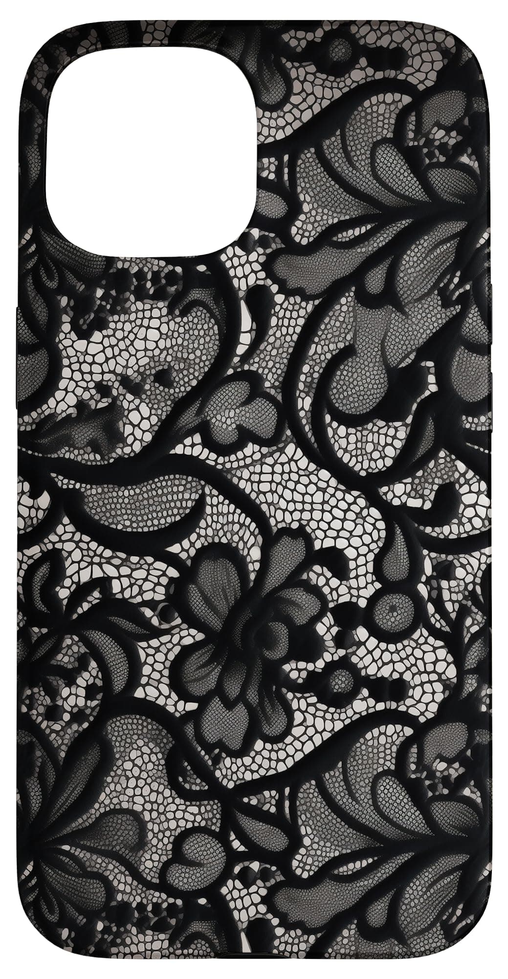 Black Lace Vintage Pattern Case for iPhone 15