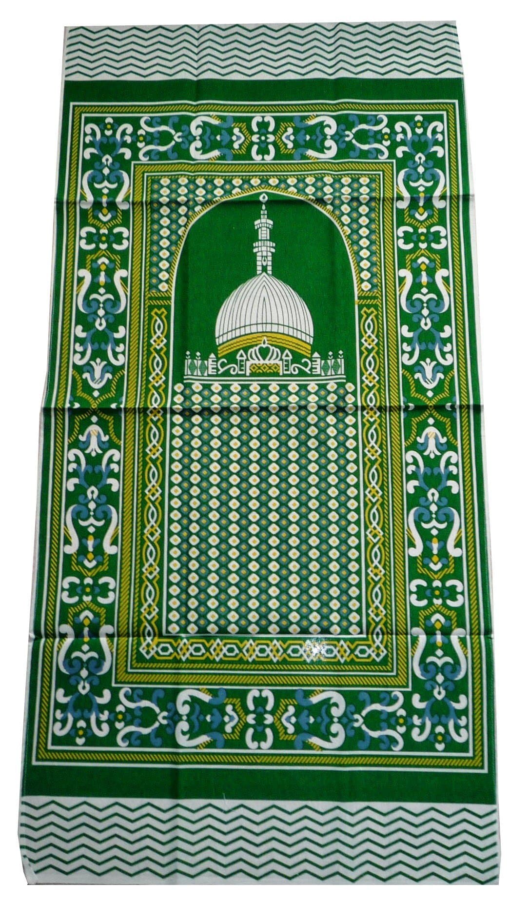 Portable Prayer Mat Thin Cloth Islam Muslim Namaz Sajadah School Camping Backpack Travel Office Sajjadah (Green)