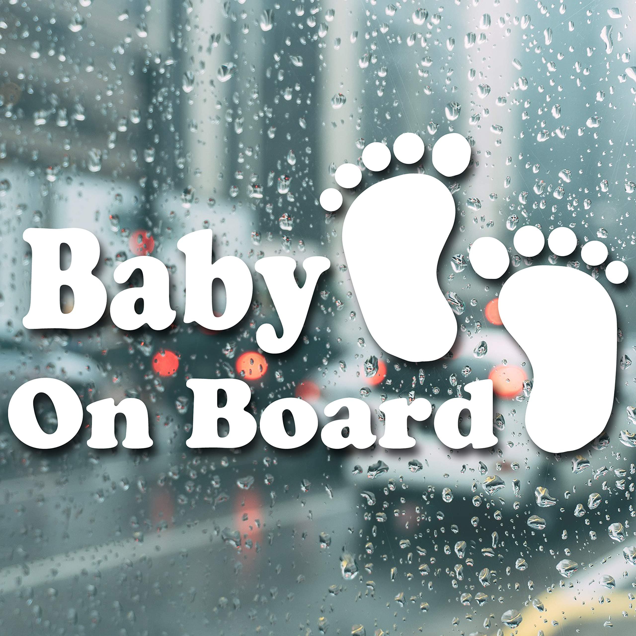 Baby On Board Sign Sticker For Car Baby Safety Car Stickers Children Decal for Windscreen Body Panel and Windows, 145mm x 80mm Waterproof
