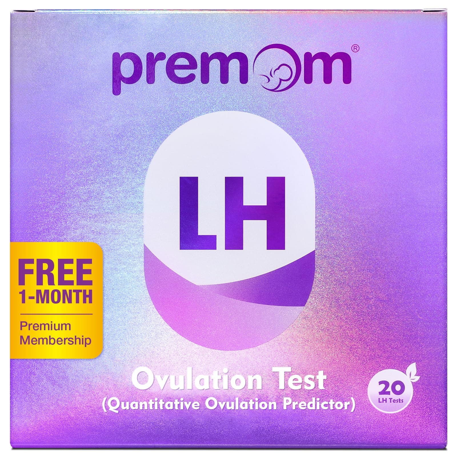 Premom Semi-Quantitative Ovulation Test Strips, Ovulation Predictor Kit with Smart Digital Ovulation Reader APP, Numerical Ovulation Tests, 20 LH Tests