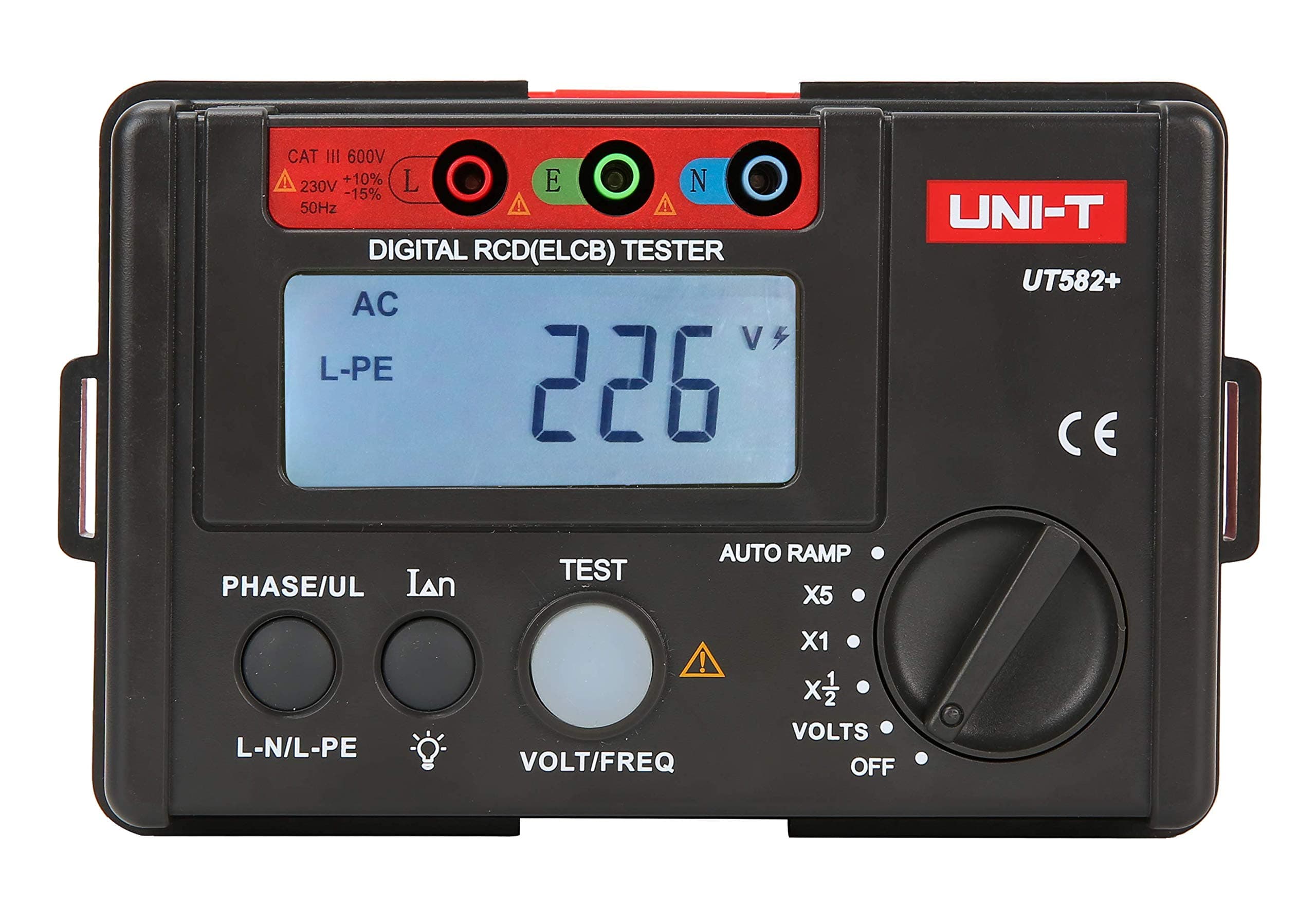 UT582+ Digital RCD (ELCB) Tester AUTO RAMP Leakage Circuit Breaker Meter with Mis-Operation Buzzer