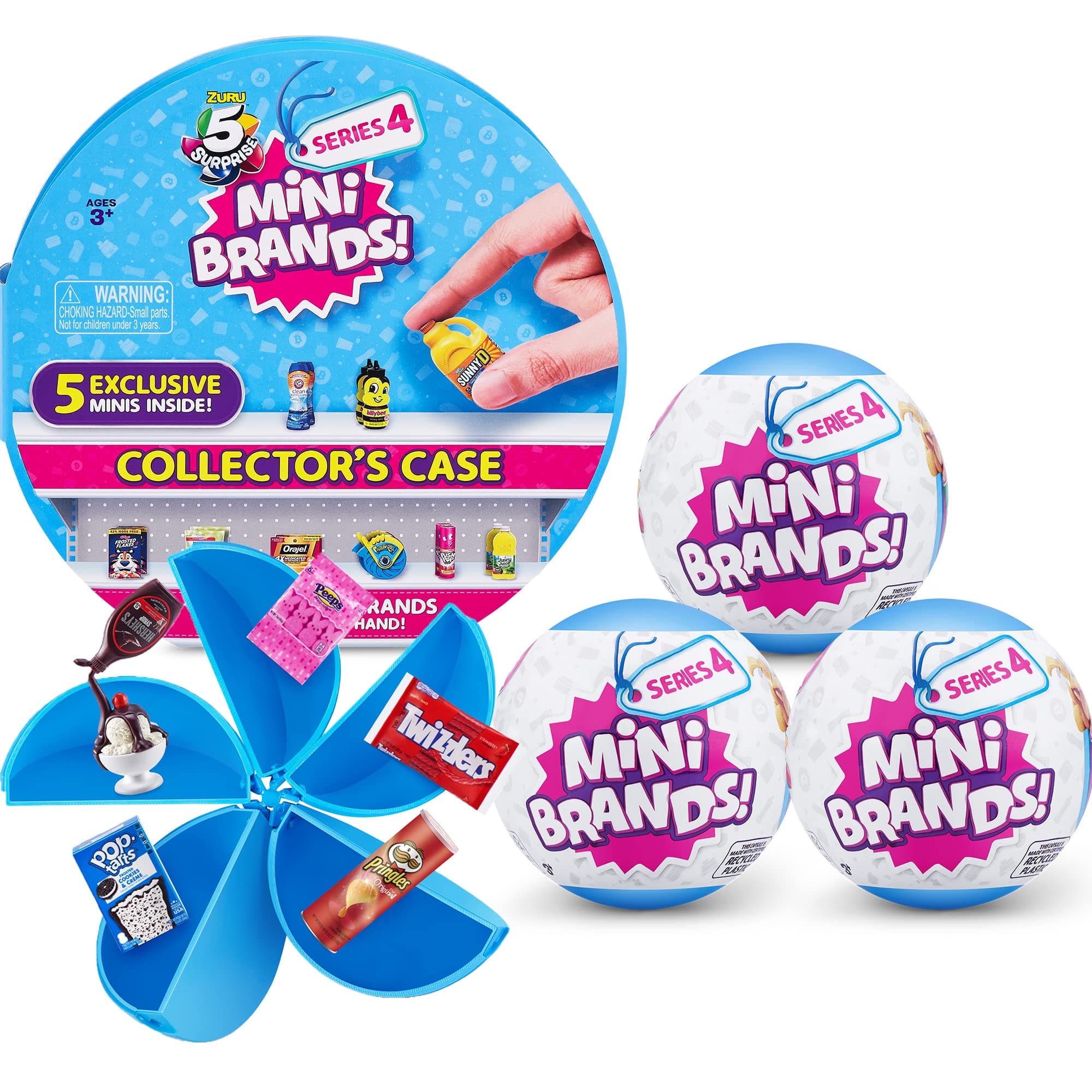 Mini Brands Collector's Kit by ZURU - Kids Toy, Great Includes Real Miniature Collectibles, 3 Mystery Capsules + 1 Case, (Amazon Exclusive)