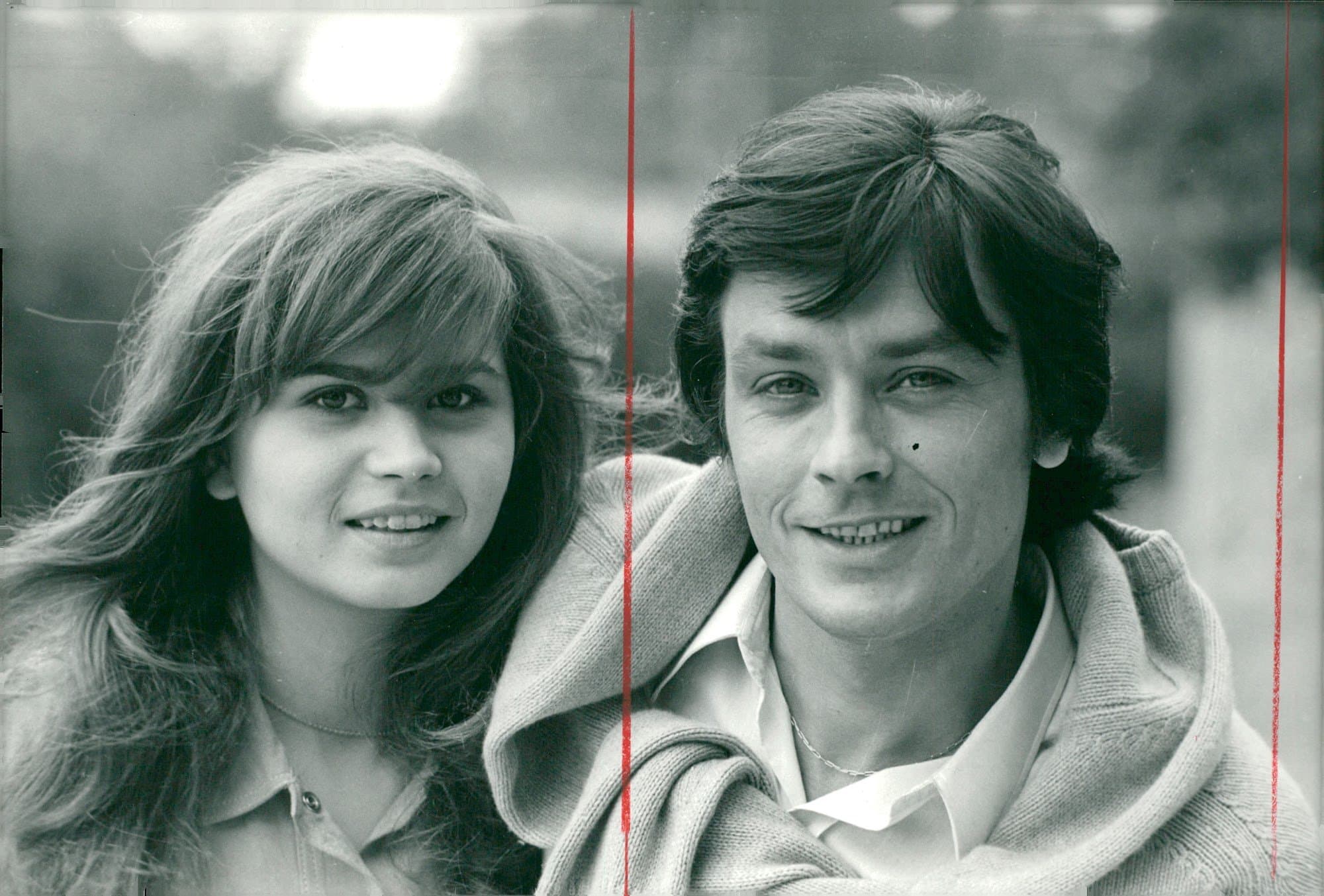 Vintage photo of Actors Maria Schneider and Alain Delon in the movie Madly