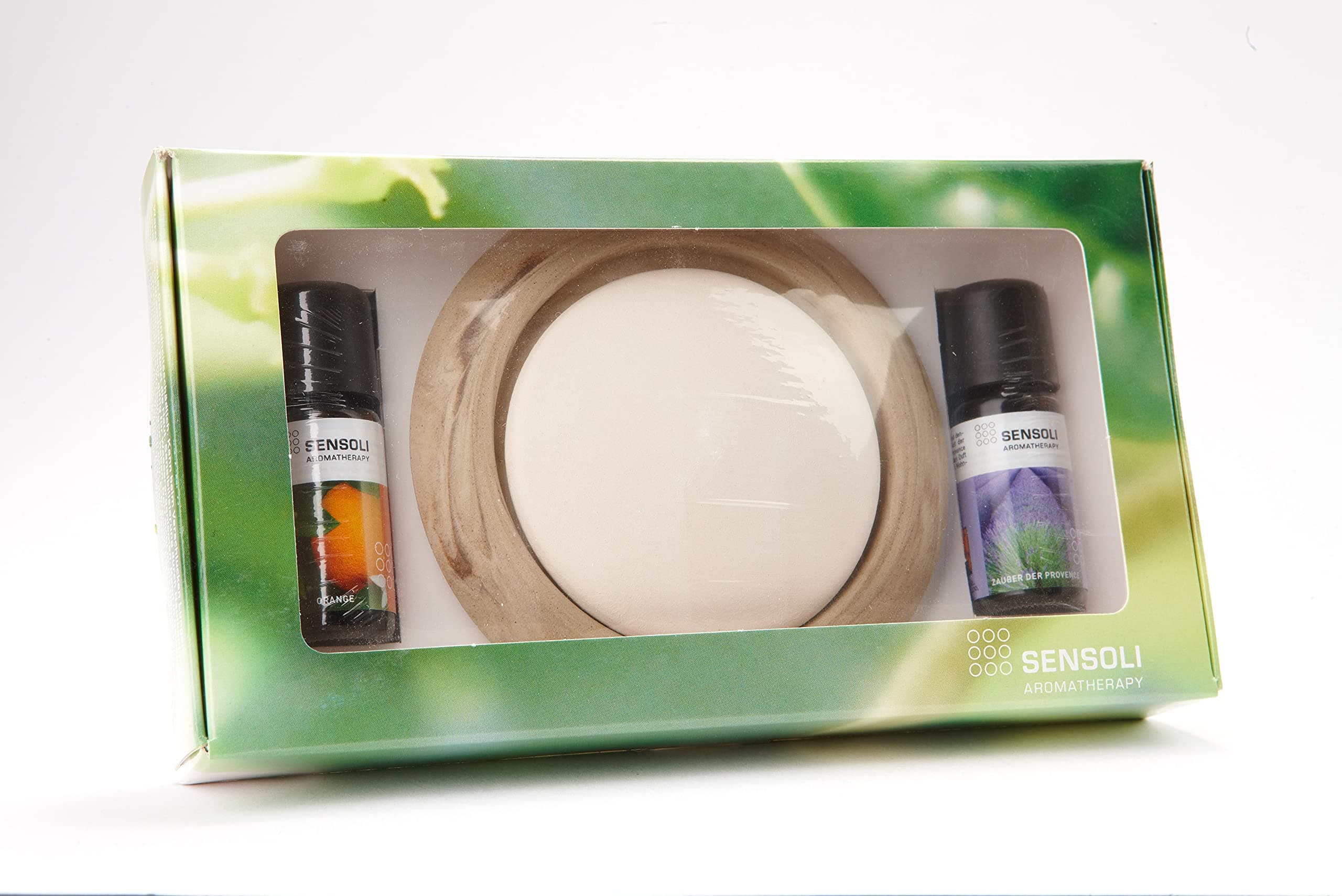 Sensoli Aromatherapy Stone Diffuser with 2 Essential Oils Cream