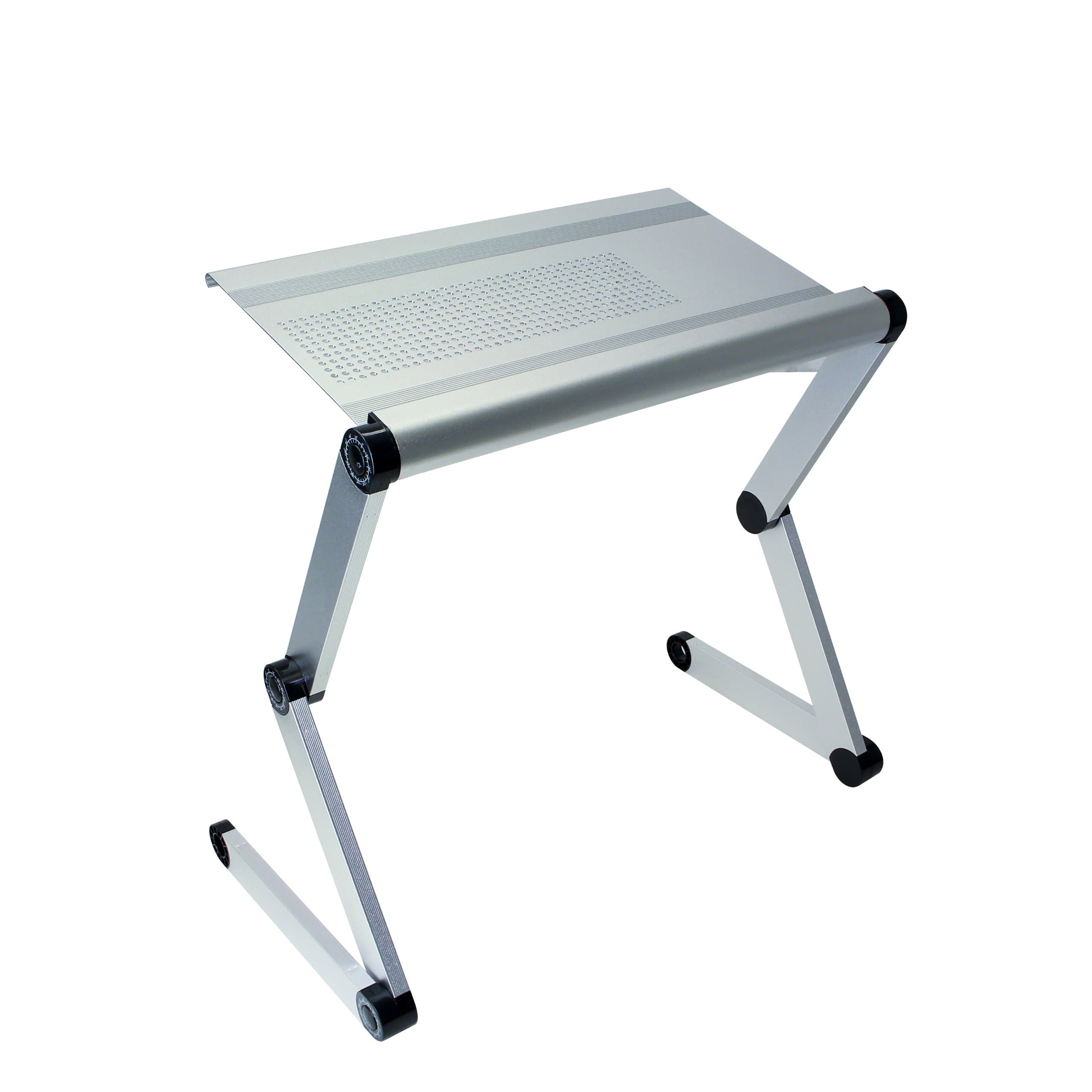SOJITEK Heavyduty Silver Wide 18" x 11.25" Adjustable Folding Ventilated Laptop Notebook Tablets PC iPad Table / Portable Bed Tray Book Stand
