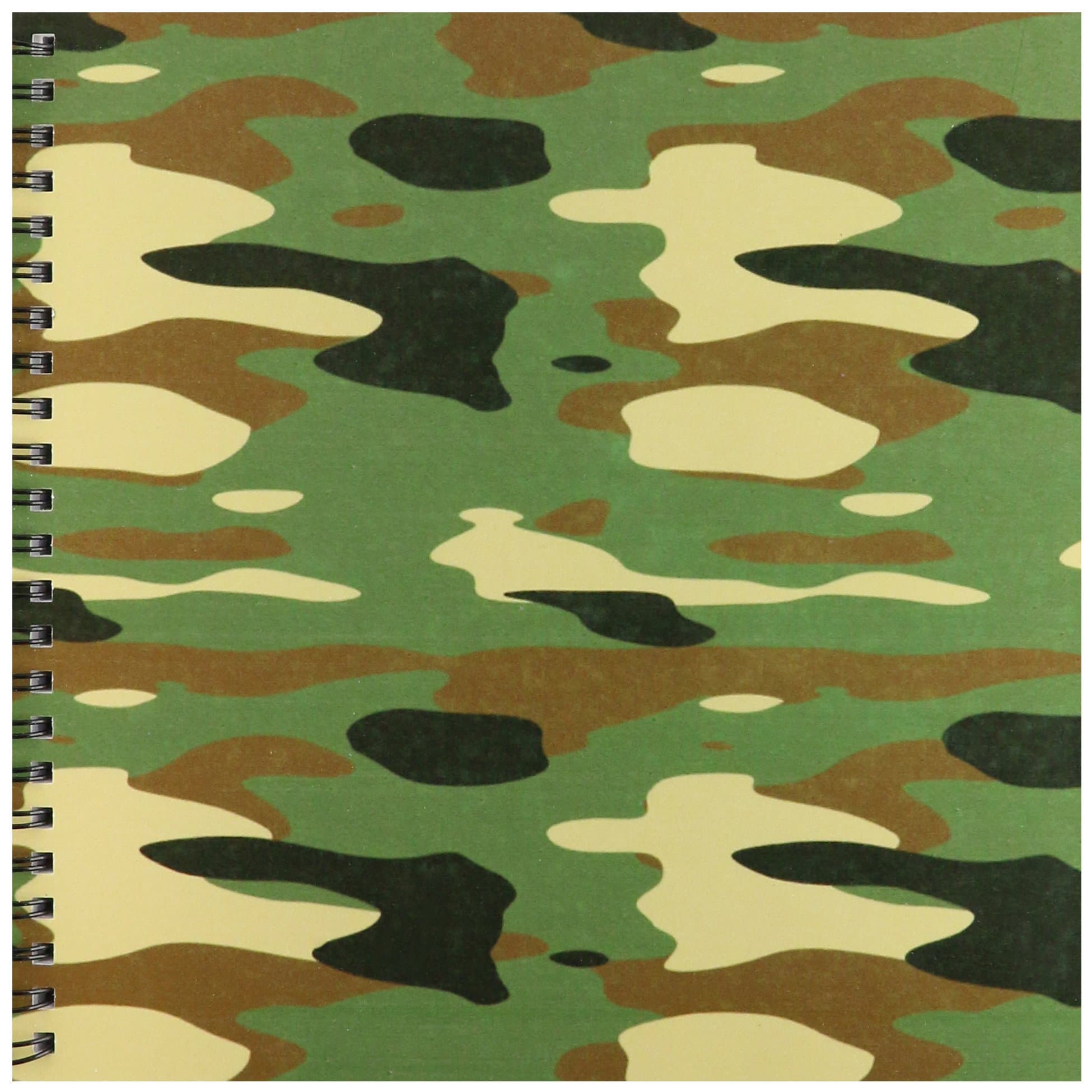 (8x8 drawing book) - Patricia Sanders Creations - Green Camouflage- Military- Patriotic- USA - Drawing Book