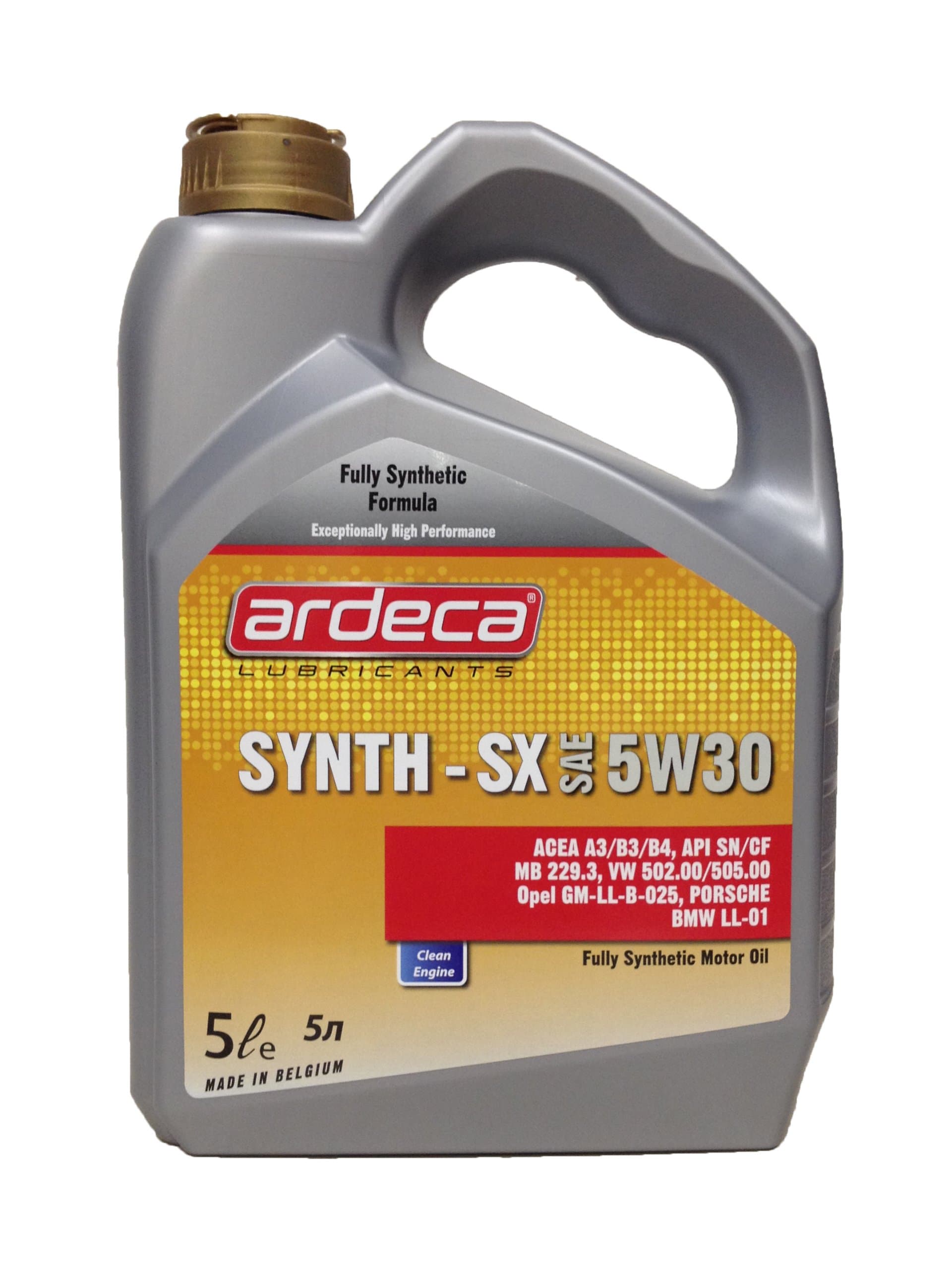 Ardeca BMW LL 01 5w-30 Fully Synthetic Motor Oil 5 Liter Made in Belgium