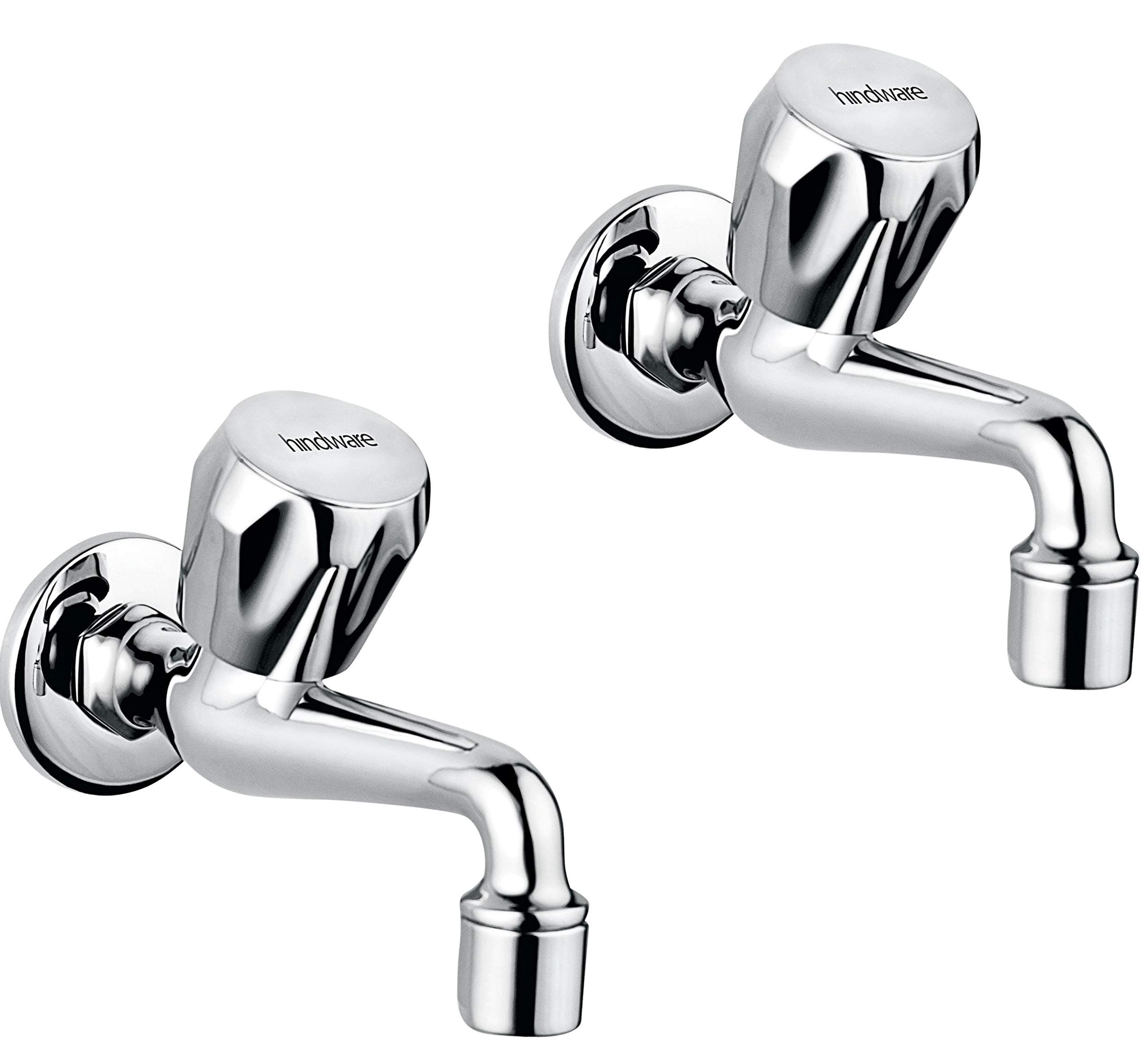 hindware HNE_F200011CP_CHE- 2 Metal Bib Tap with Wall Flang, Chrome Finish