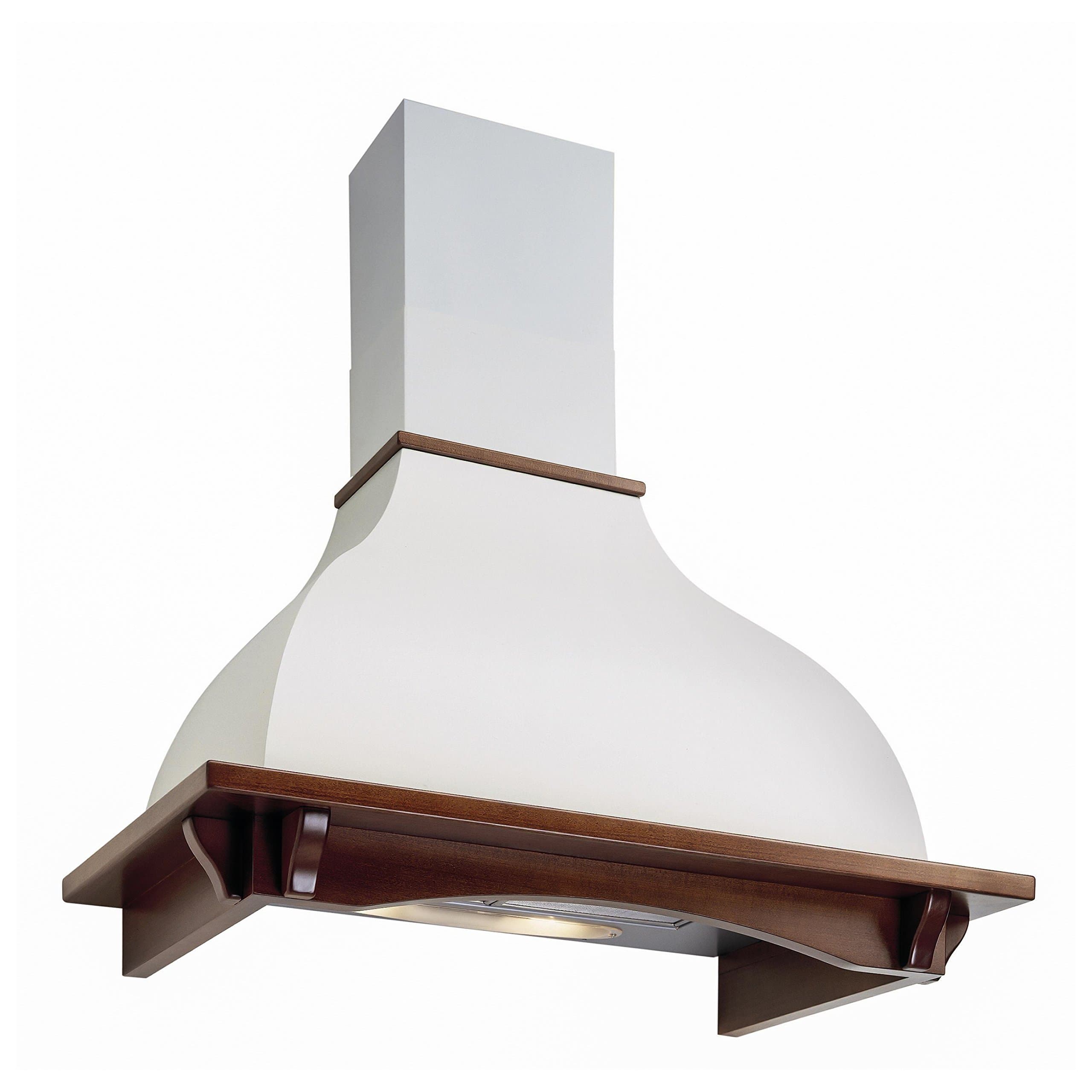 Futuro Futuro Connecticut 48 Inch Wall-mount Range Hood, Classic Design, White Steel & Wood, Ultra-Quiet, with Blower