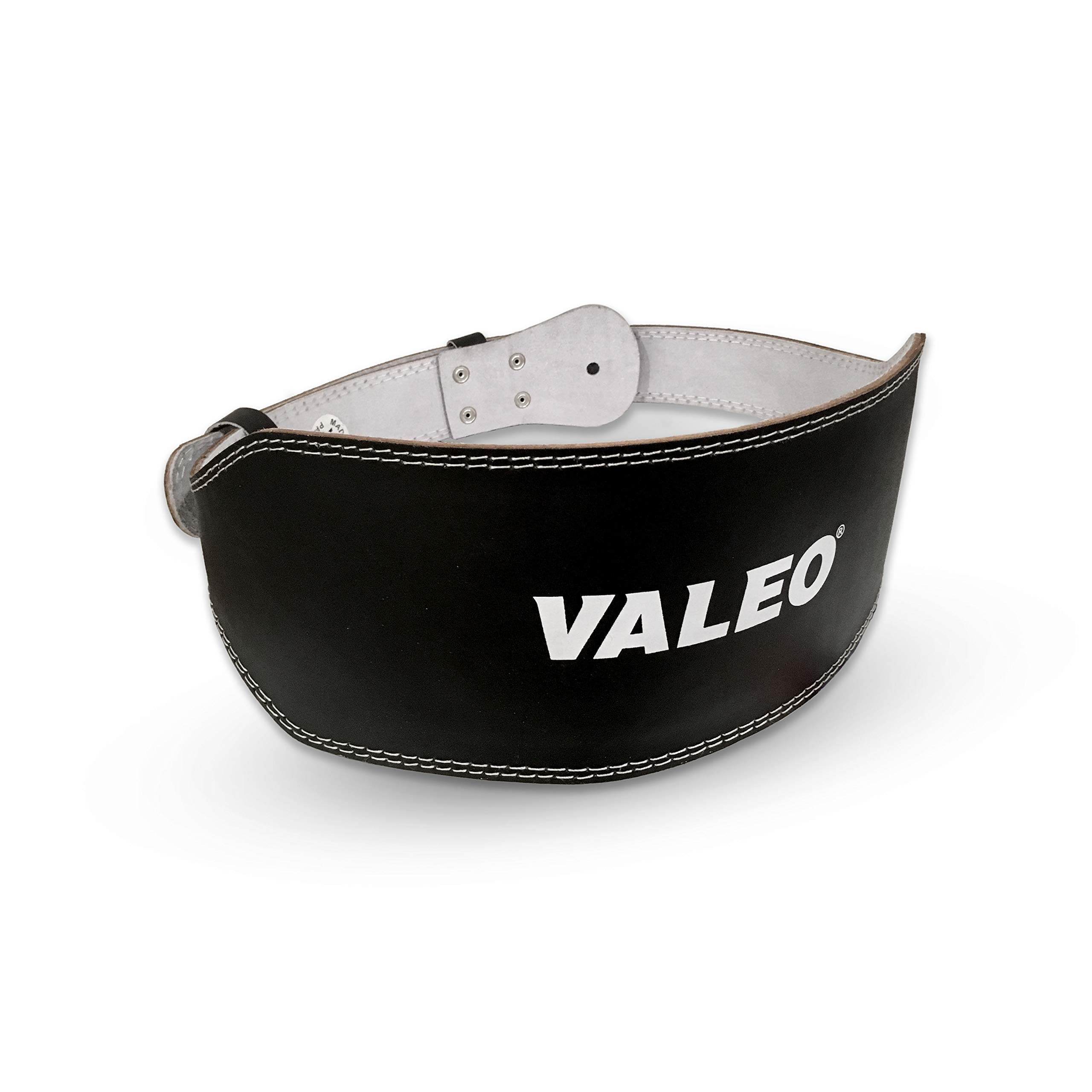 Valeo VRL6 6" Padded Leather Contoured Weightlifting Lifting Belt with Suede Lining