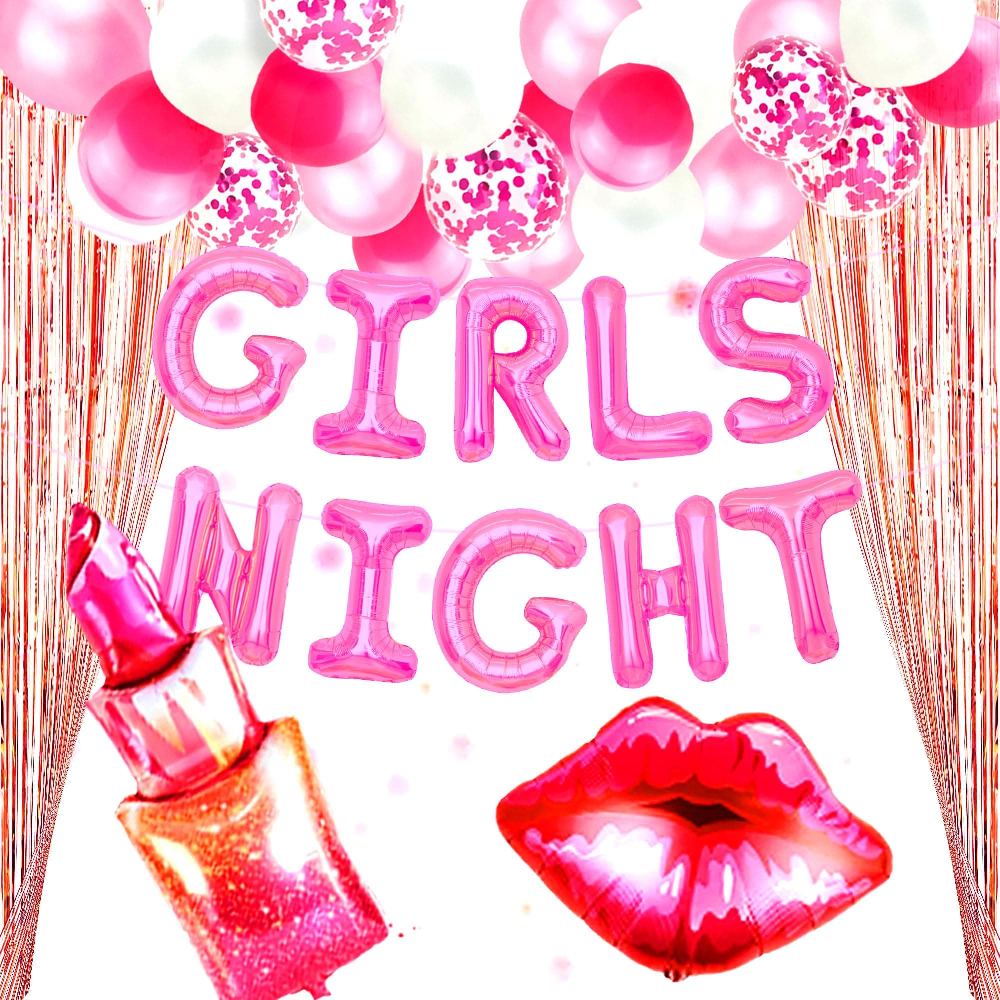 LaVenty 45PCS Girls Night Party Decoration Girls Just Wanna Fun Banner Girl Party Decoration Pajama party Decorations Sleepover party Girl Night Out Decorations