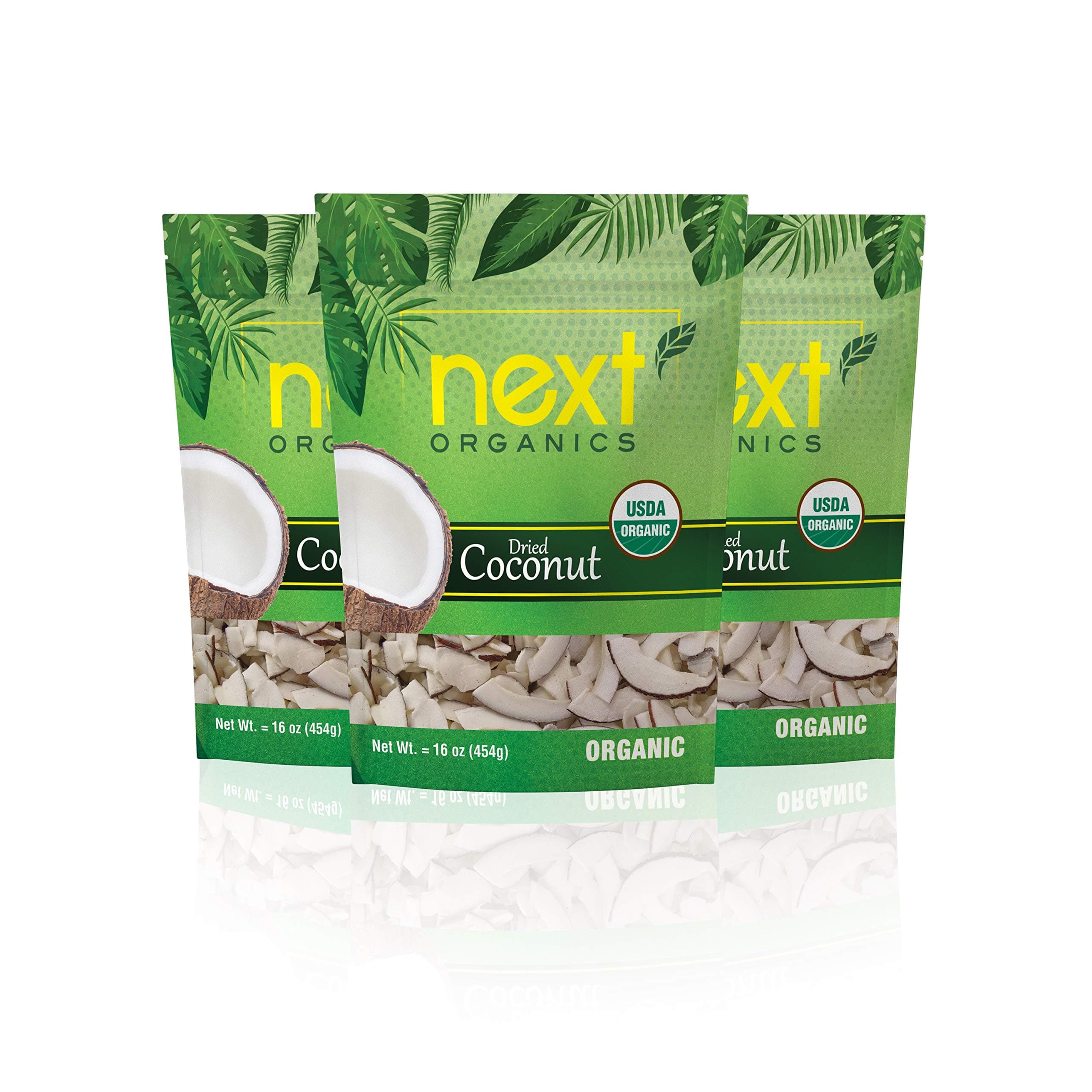 Next Organics Dried Coconut 16 oz Bag (Pack of 3)