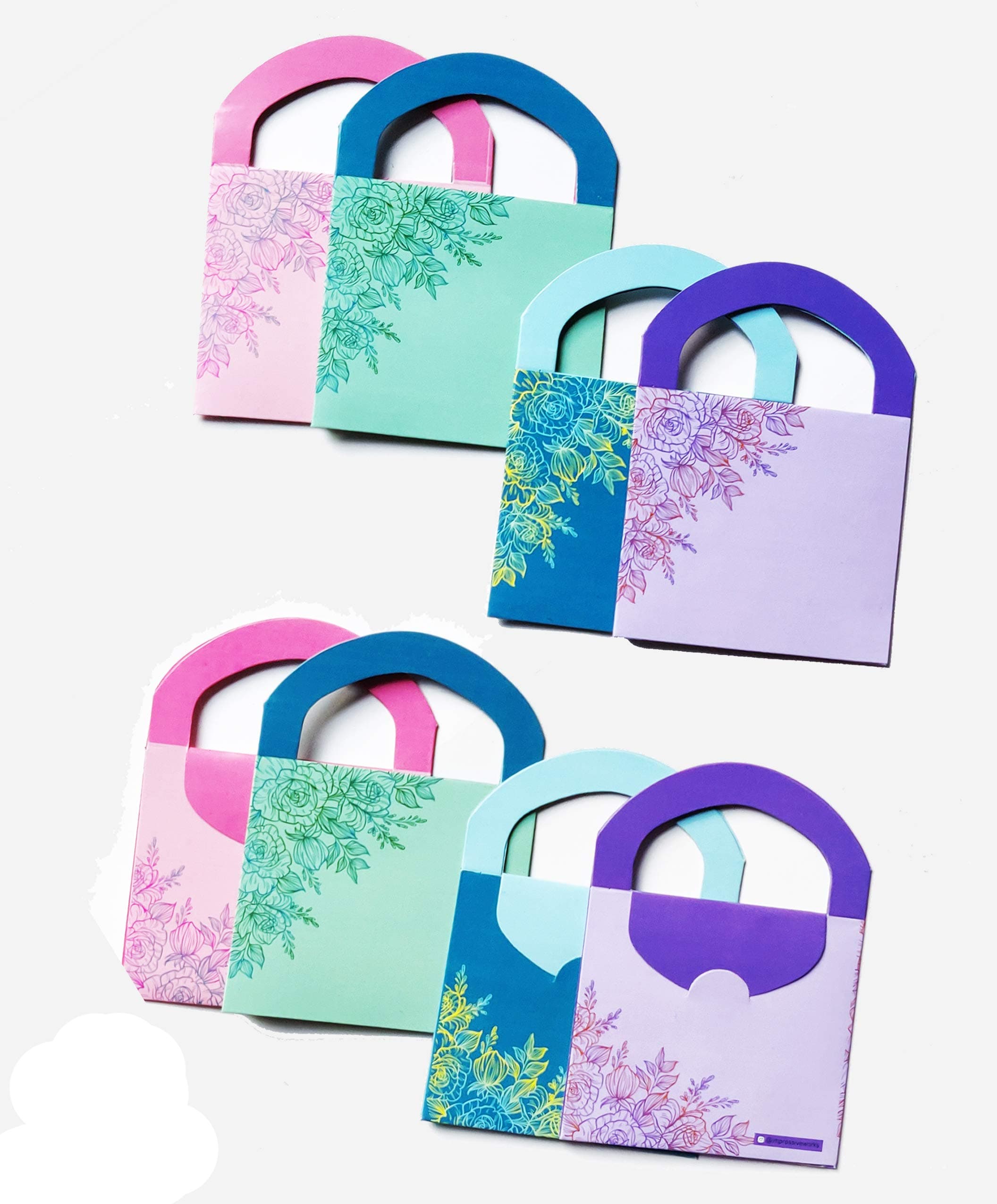 ImpressiveWorks Paper Cash Printed Gift Envelope/Cash Envelope/Money Holder Card for Festivals Christmas Diwali Birthday Wedding Anniversary Eid (Pack of 20, 5 prints of Each Color)