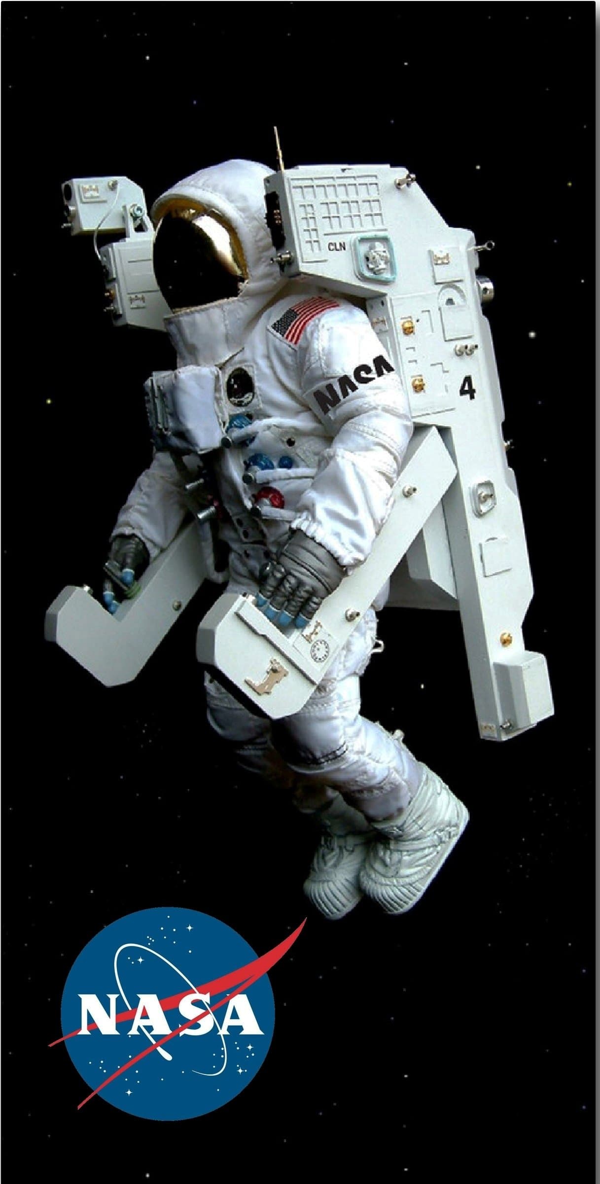 Space Walk Astronaut 30 x 60 inches 100% Cotton NASA Logo Emblem Mars Mission