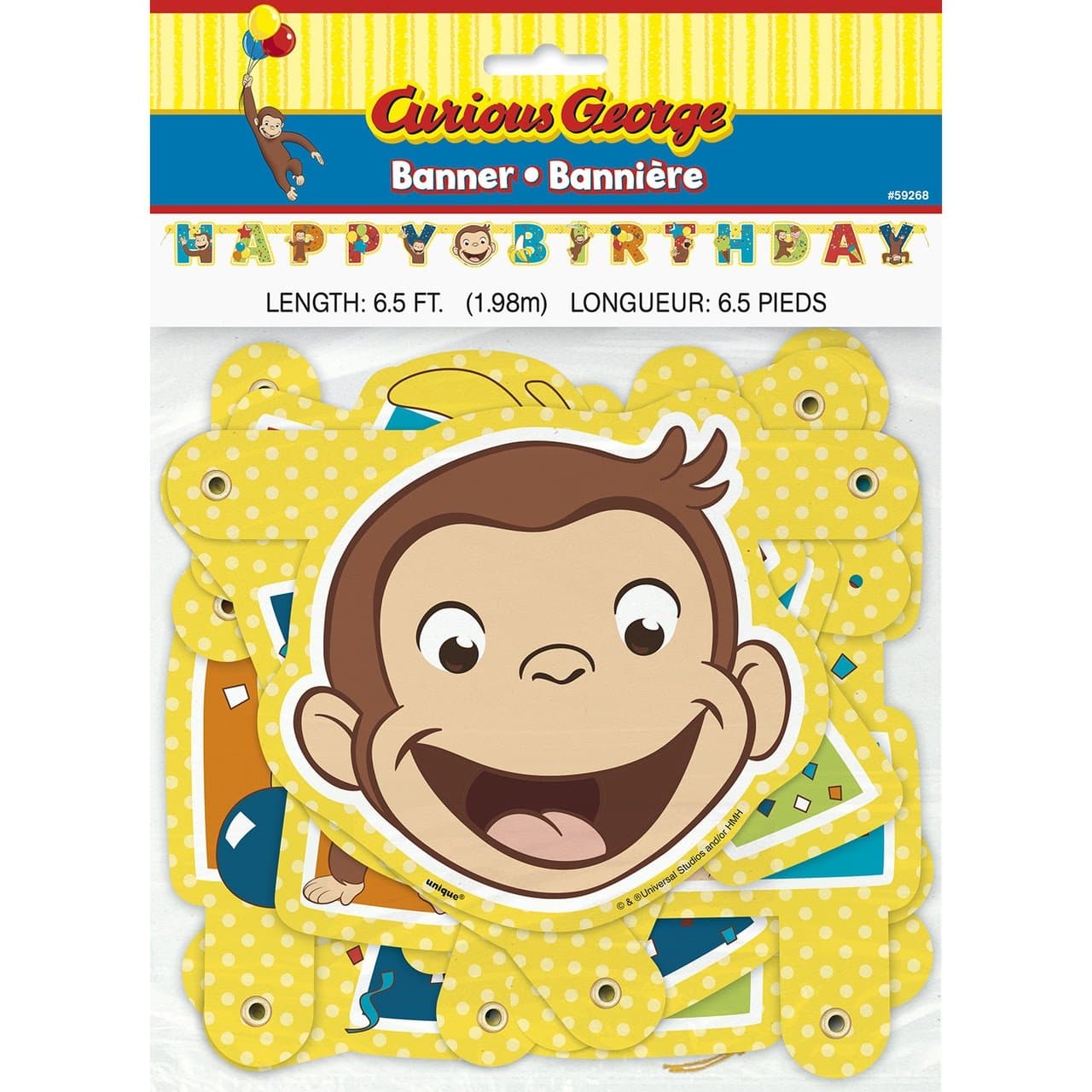 Curious George Large Jointed Banner Birthday Party Supplies