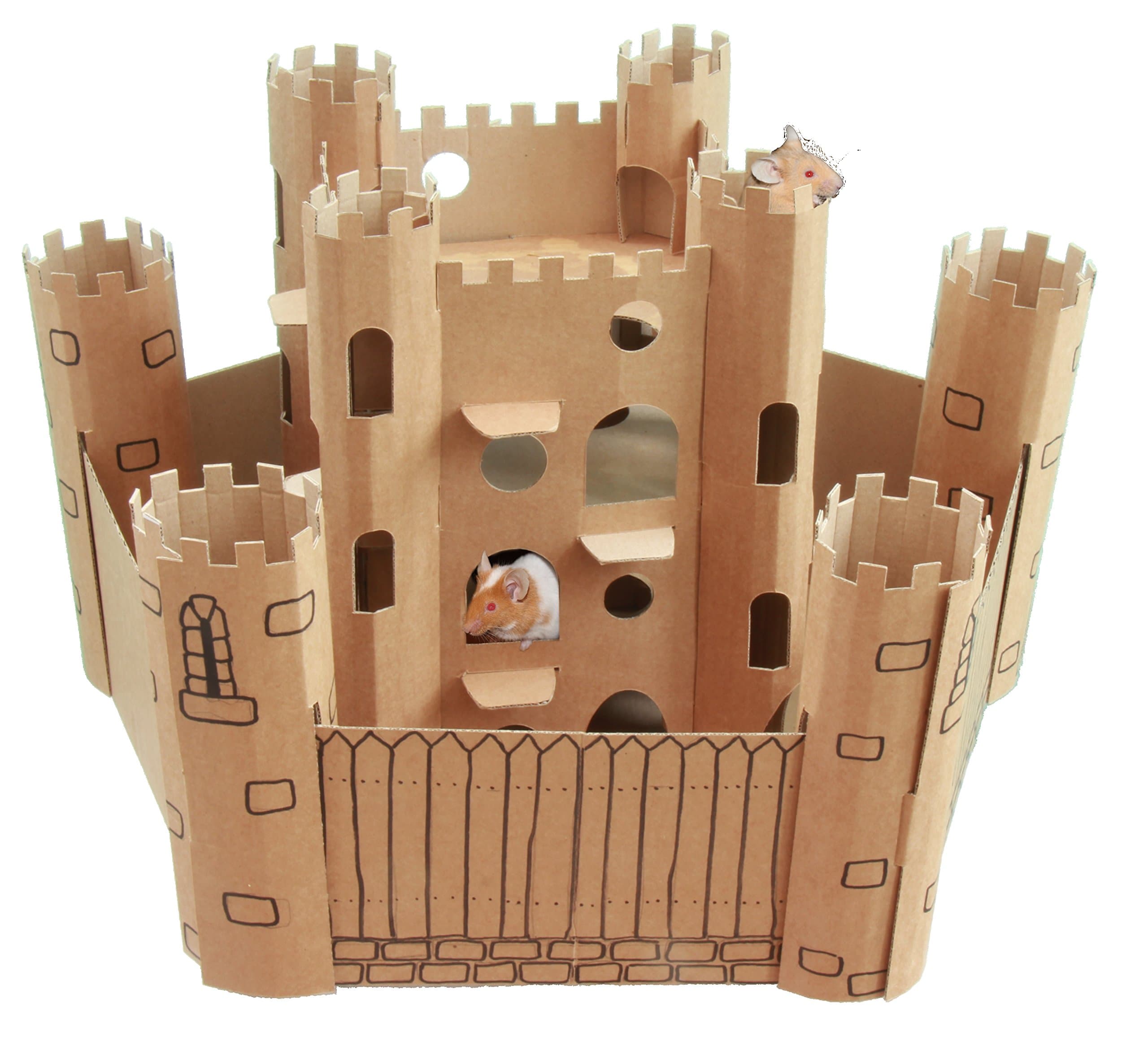 SmartKitz Château en carton pour rongeurs Taille S 23 x 23 x 32 cm
