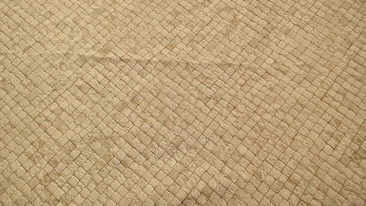 Econotex Fitted Round Elastic Edge Gold Mosaic Vinyl Tablecloth Table Cover fits 36" to 48"