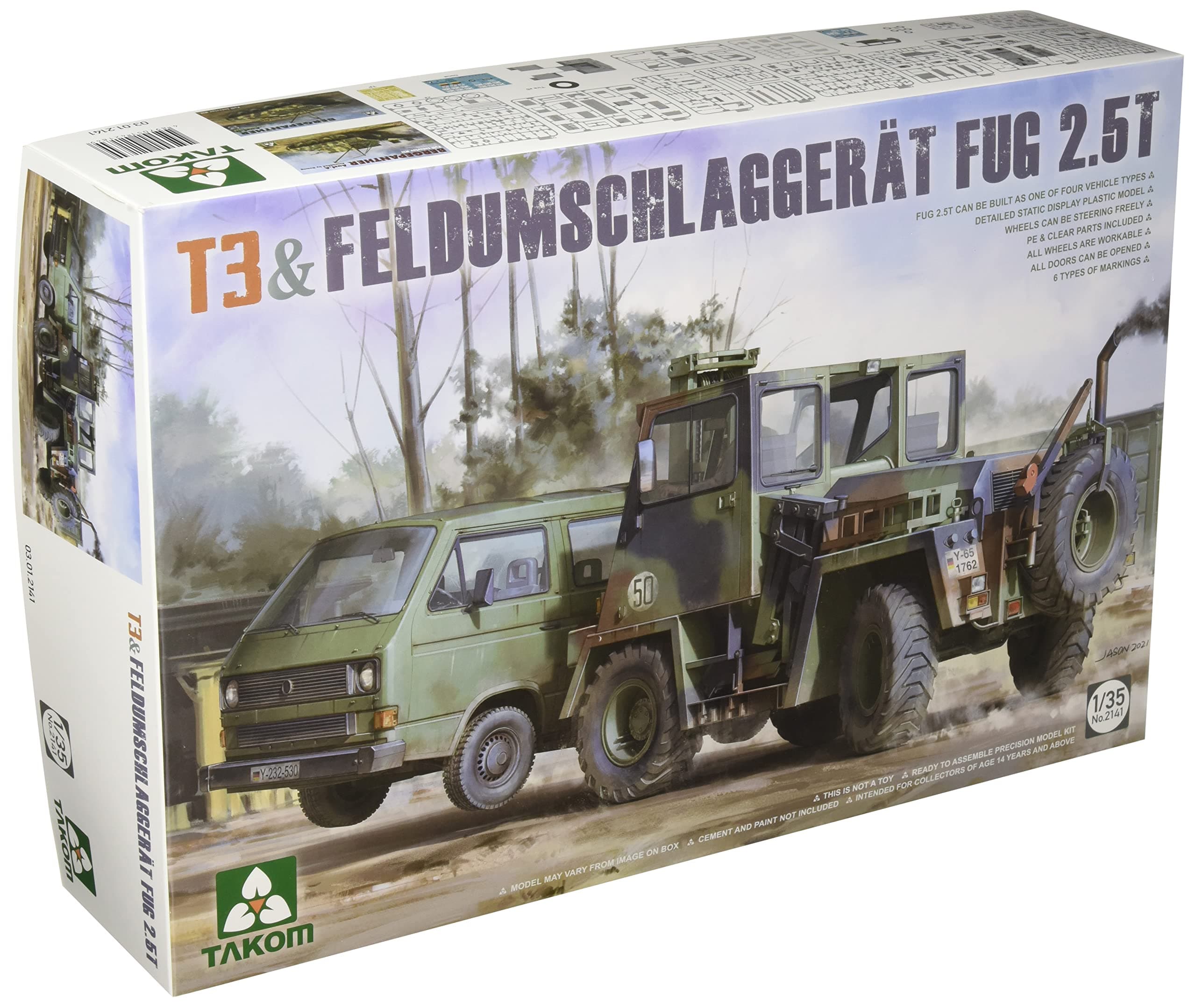 TAKOM TAK2141 1/35 German Army T3 Heavy Fork Lift FUG 2.5t Plastic Model KIT