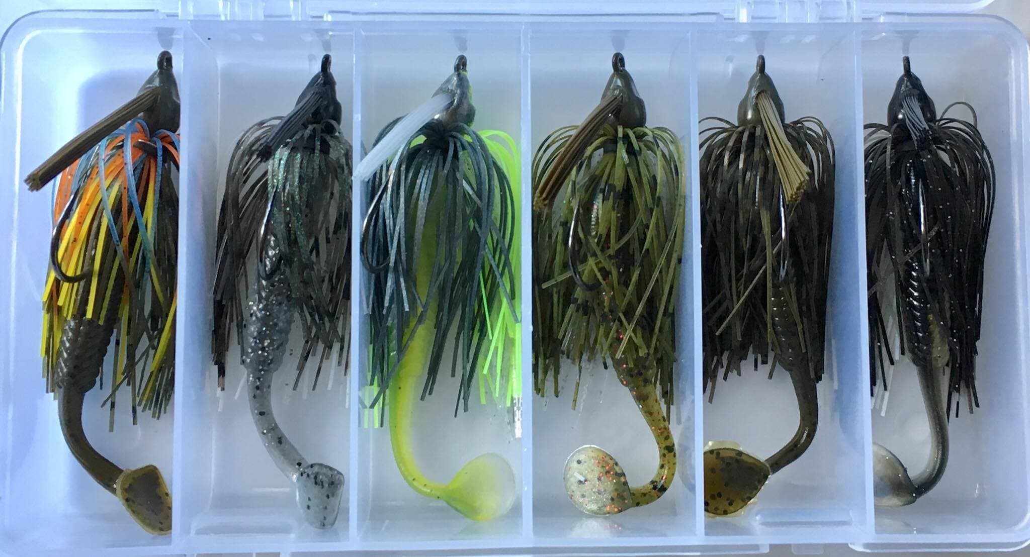Screwy Lewy Lures 6 Piece Paddle Tail Variety Pack Bass Jigs