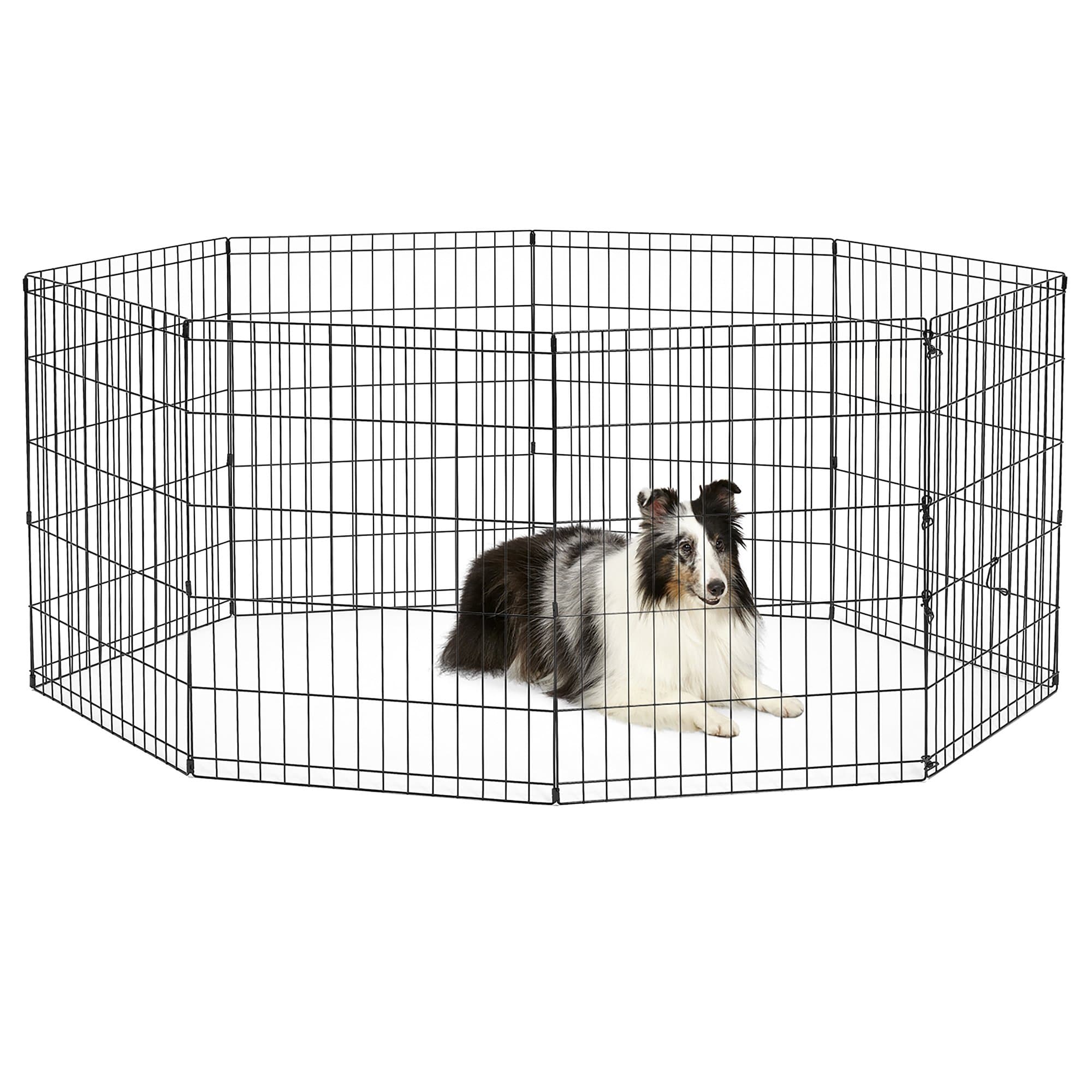 by MidWest Homes for Pets 30-Inch Exercise Pen, for Indoor and Outdoor use, 16 Sq Feet of Play, Folding Dog Pen, No Door Design for Maximum Security, Easy to Set Up, Foldable Pet Playpen