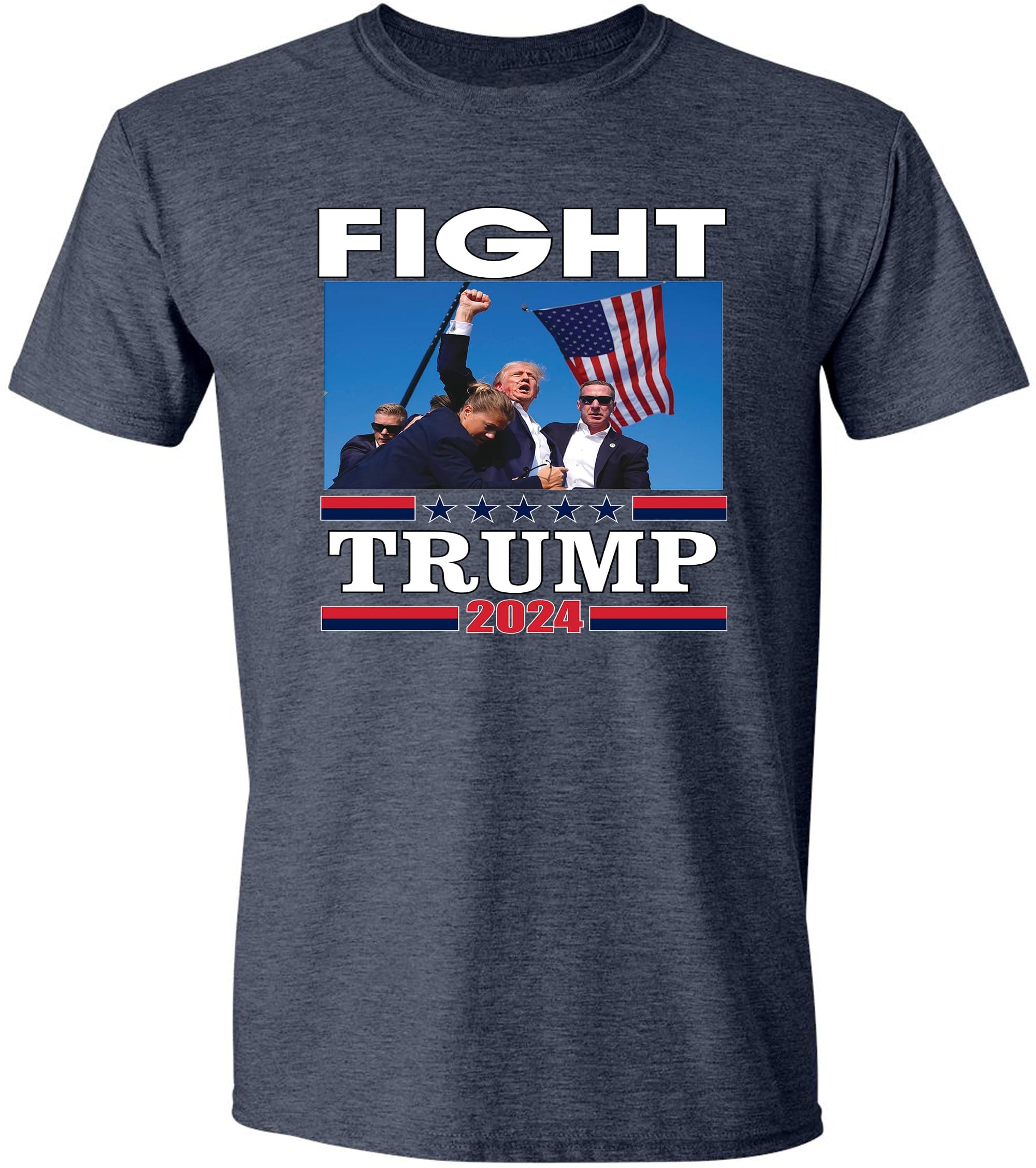 Trump 2024 American Flag Vintage T-Shirt, Trump T Shirts for Men, Adult Short Sleeve Shirt