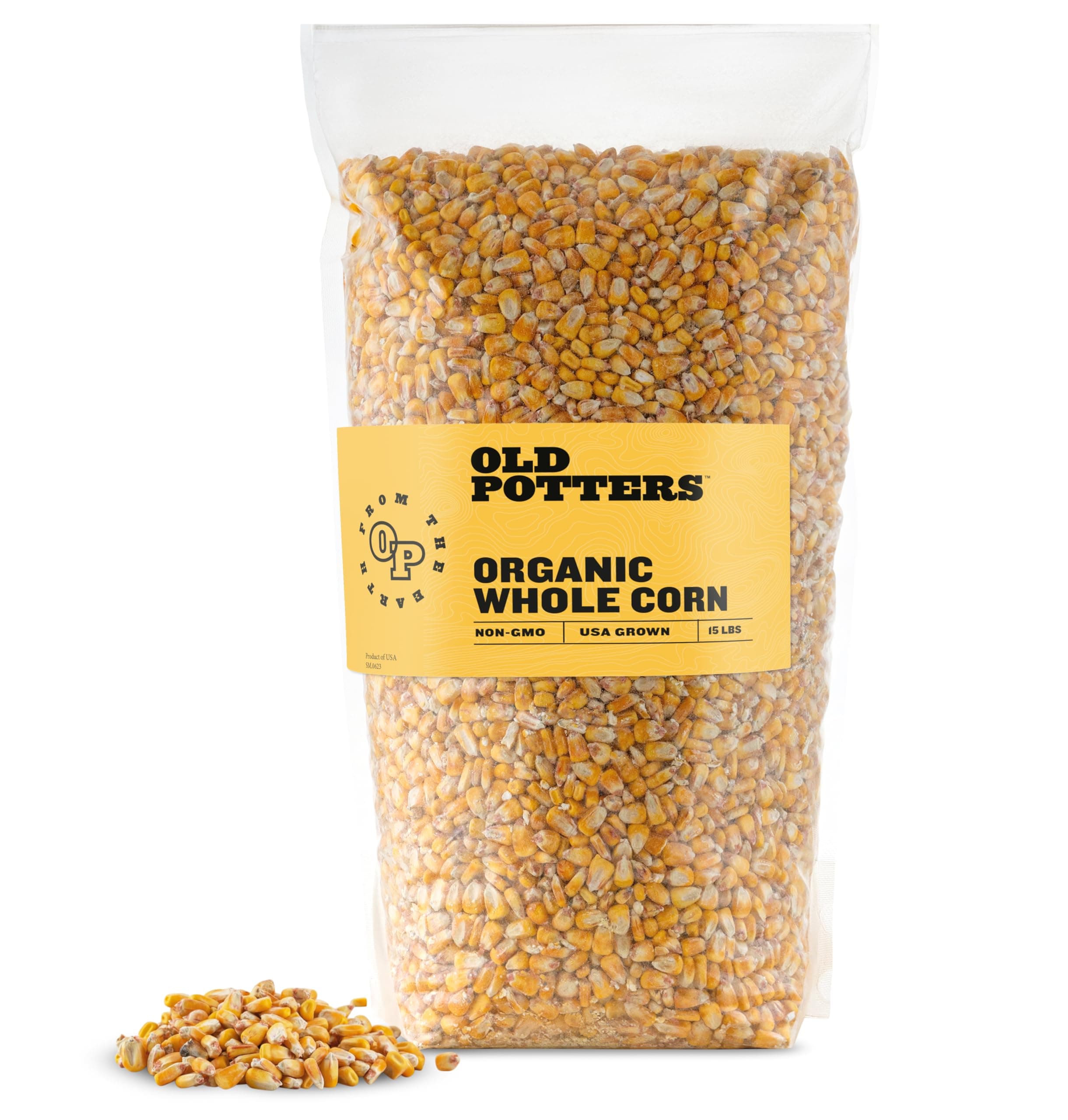 Old Potters Wildlife Whole Corn, Corn for Feeding Wildlife, Deer, and Chickens 15 lbs.