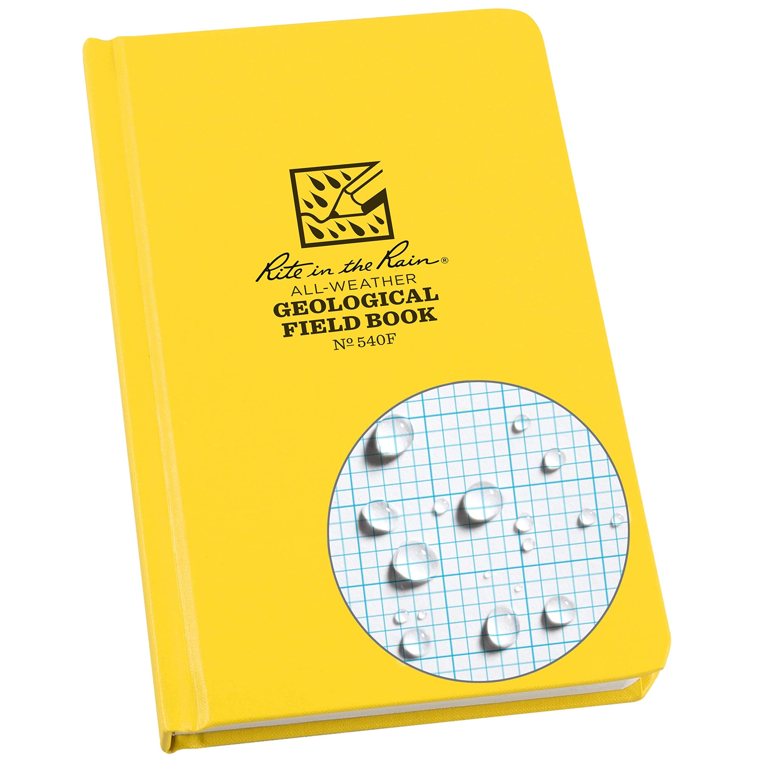 Rite in the Rain Waterproof Hardcover Notebook, 4-3/4" x 7-1/2", Yellow Cover, Geological Pattern (Model 540F)