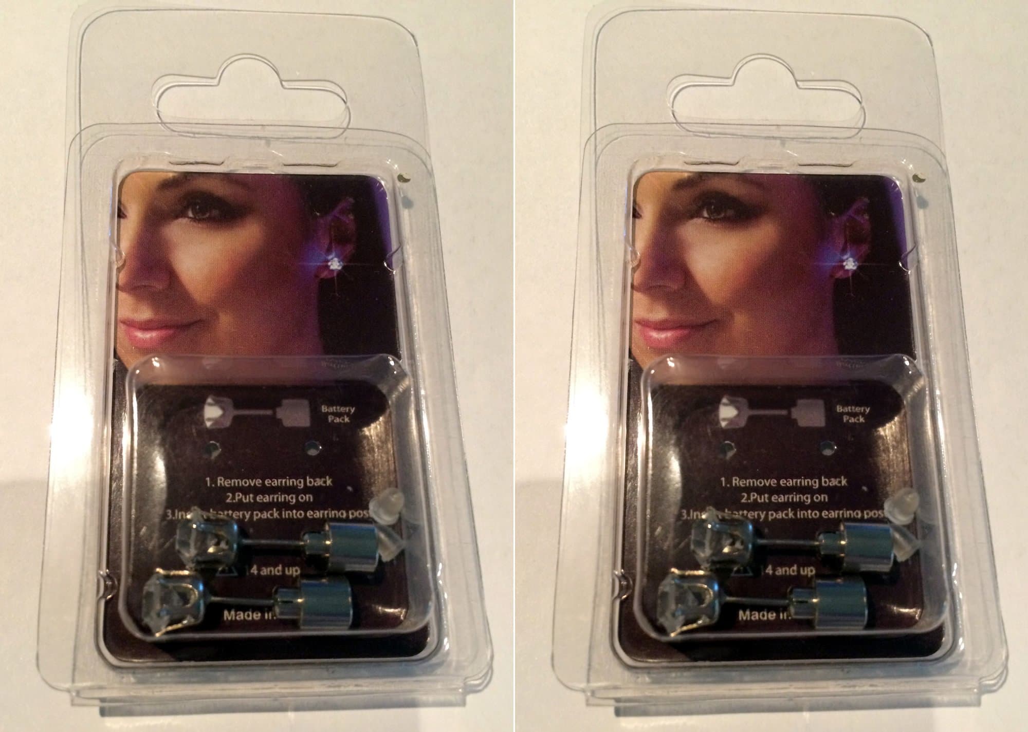 Platube 2 Pairs Sparkle LED Lights Earrings , Party Accessories, Rainbow Color (Automate Change)