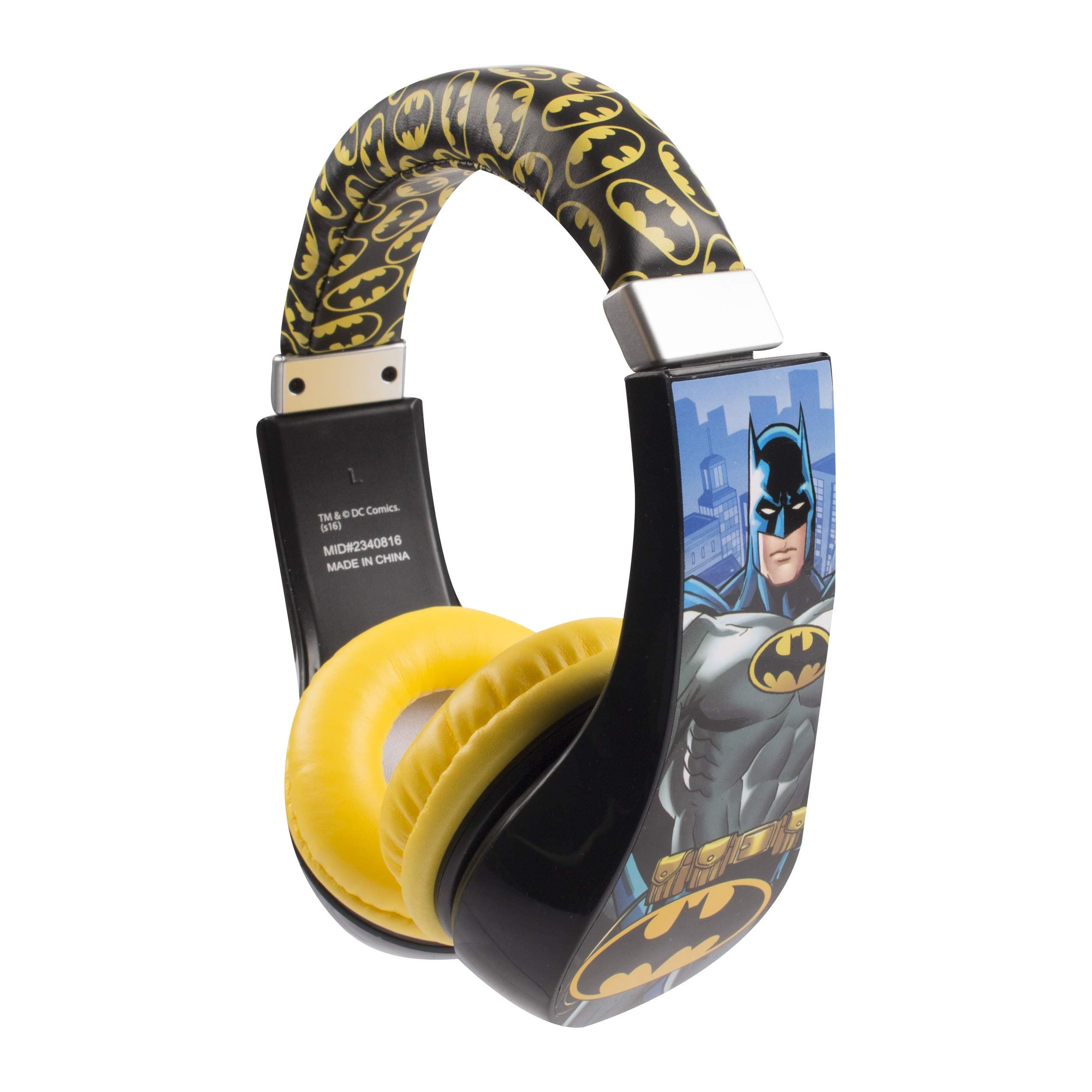 Sakar 30382 Batman Headphones with Integrated Volume Control – Black/Yellow