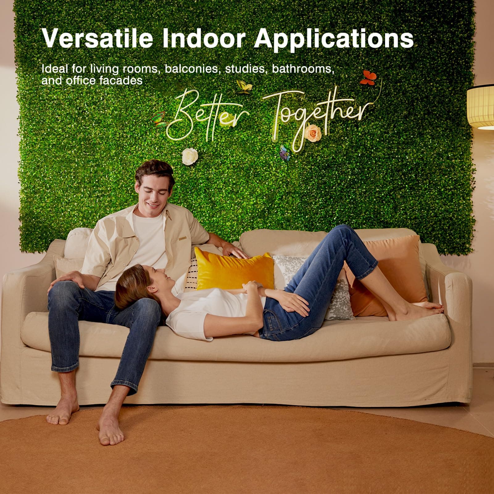 Aboofx Artificial Grass Wall Panels, 24 Pack 10x10in Green Wall Decor Greenery Wall Decoration, Boxwood Panels Hedge Wall Panels for Garden Fence Privacy Protected (16.67 SQ Feet)