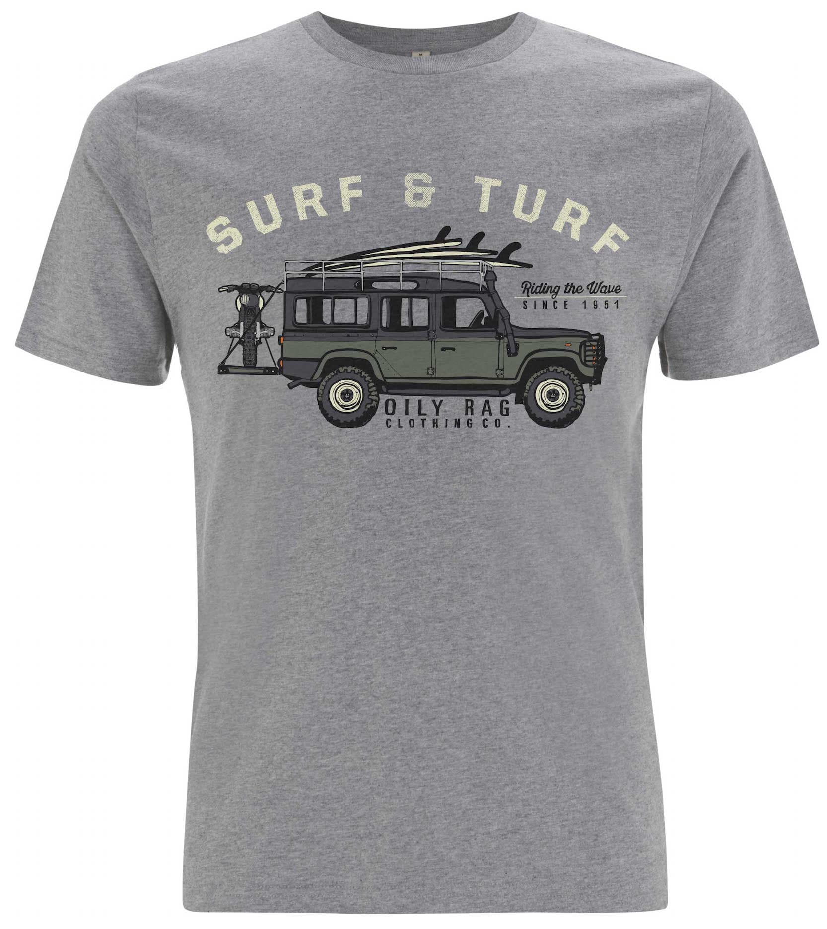 Oily Rag Clothing 4x4 Surf & Turf T-Shirt (Grey) (Medium)