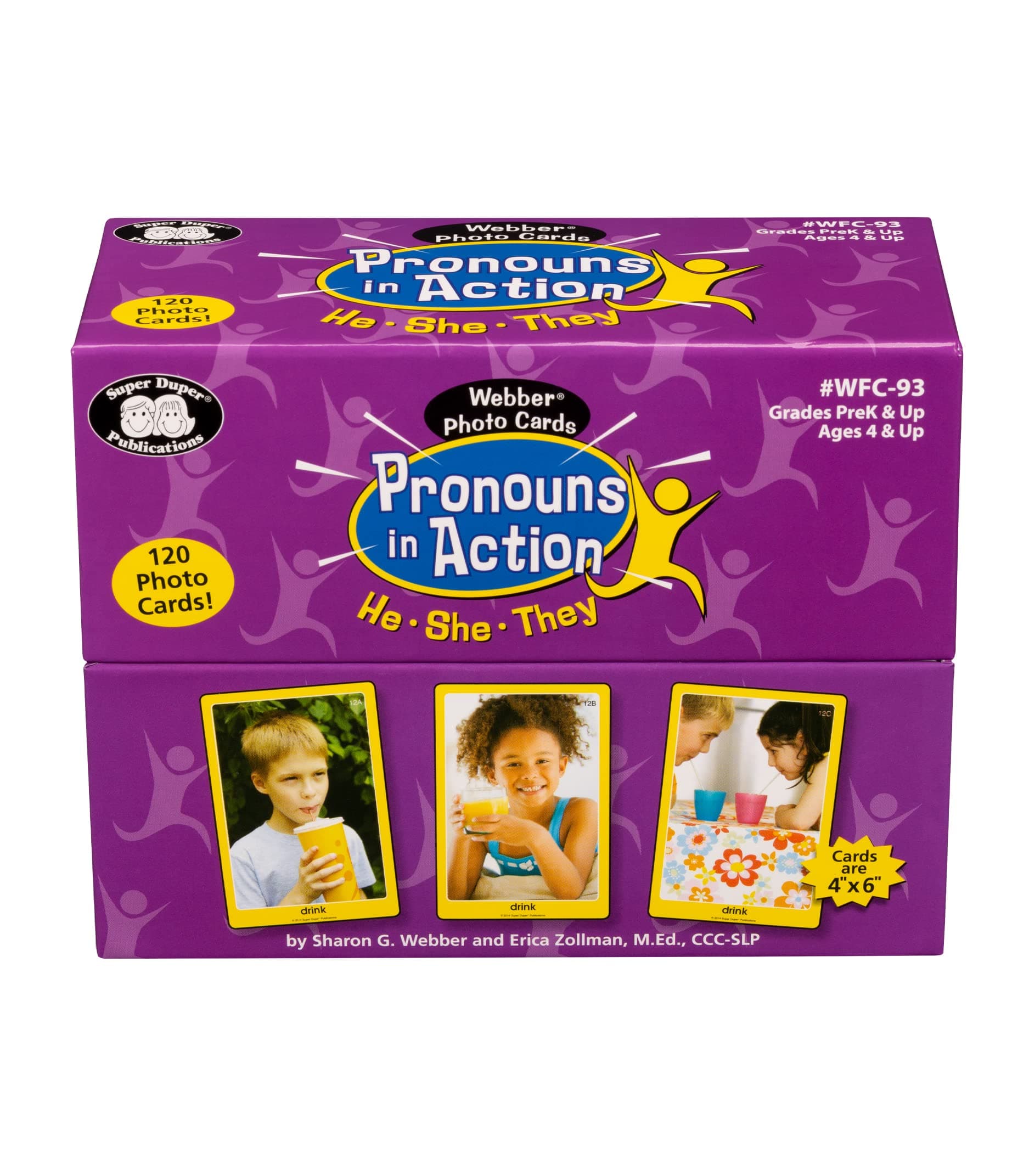Super Duper Publications | Webber Photo Cards - Pronouns in Action - He, She, and They - Verb Flash Cards | English Grammar - Subjective Third-Person Pronouns | Educational Learning Materials