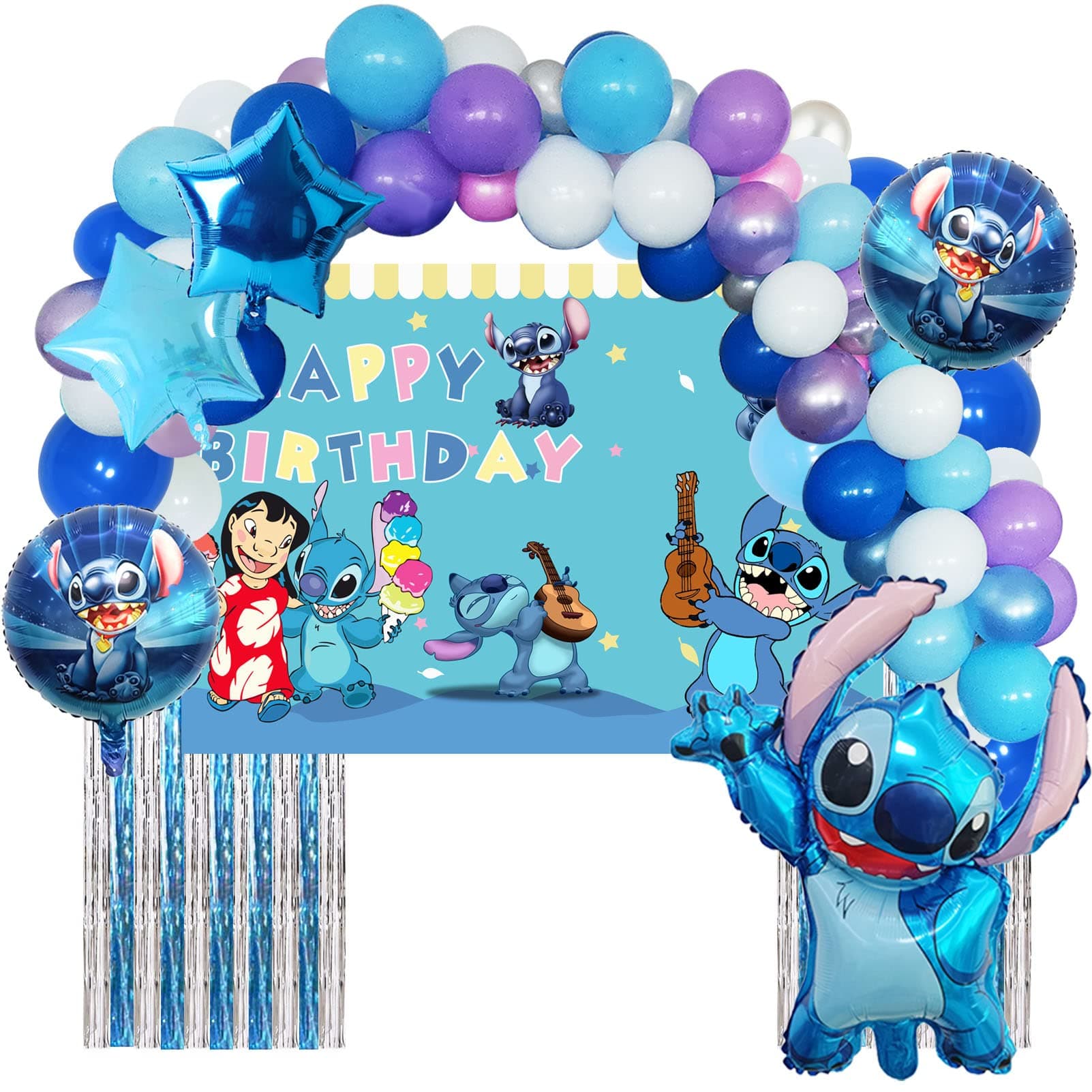 Lilo and Stitch Birthday Party Supplies, Lilo and Stitch Balloons Arch Garland Kit Party Decorations for Boys and Girls
