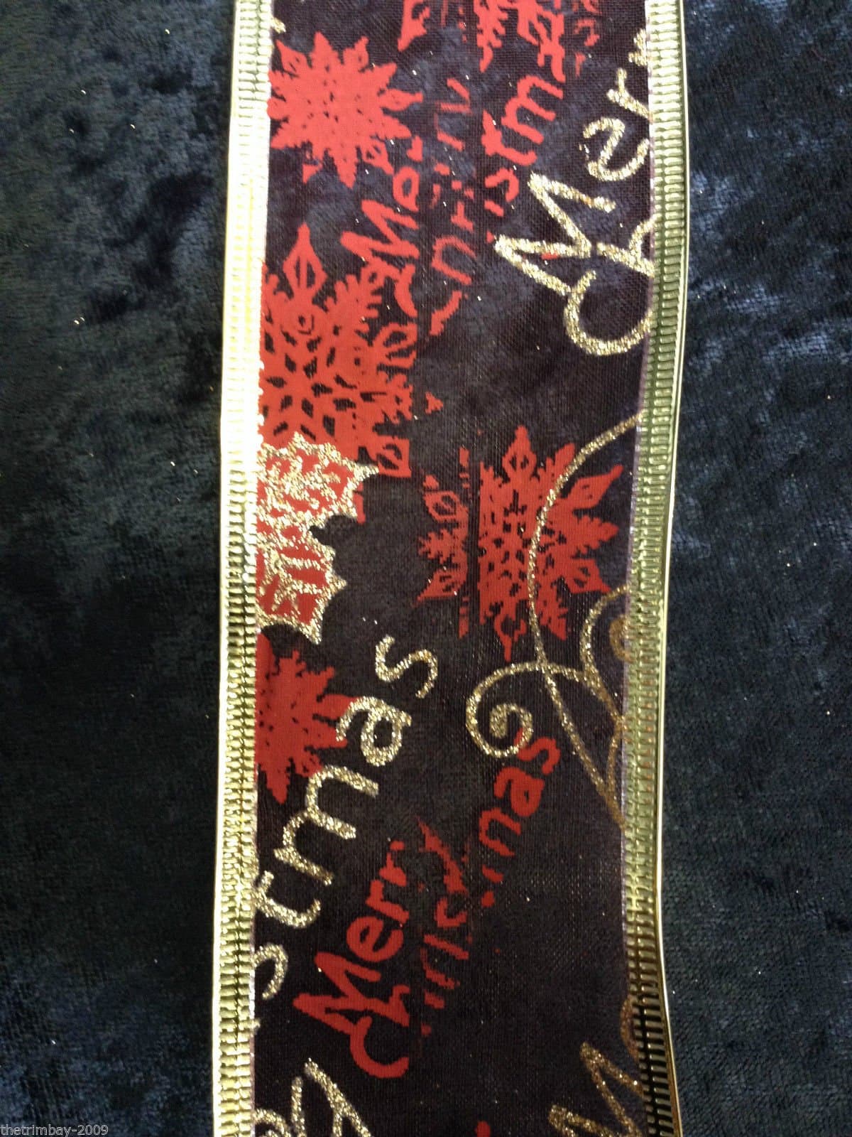 Luxury Wire Edged Organza Christmas Ribbon 2.5" Wide - 2 metres DES15