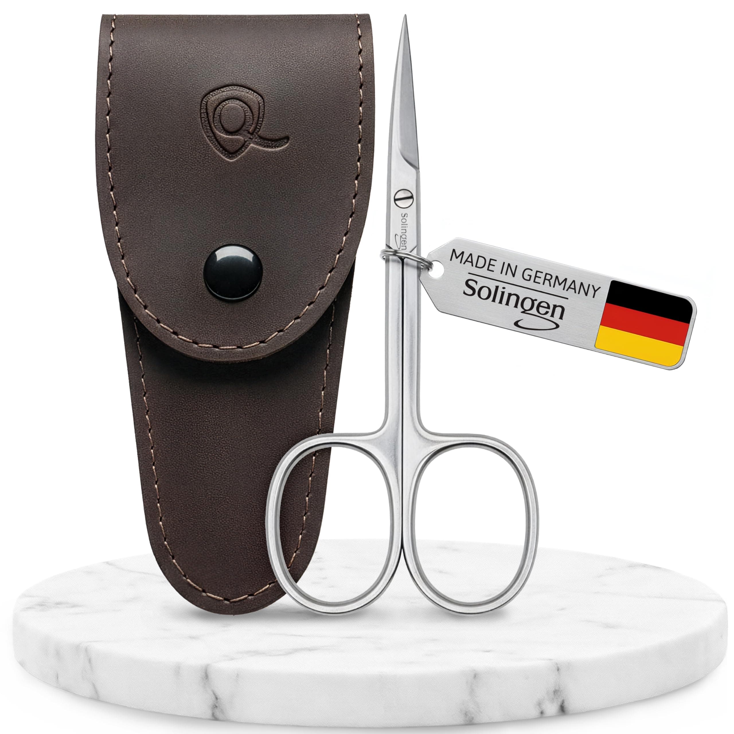 marQus Solingen Cuticle Scissors Germany - Curved Blade, Scissors Germany - Pedicure Beauty Grooming Kit for Eyebrow, Eyelash, Dry Skin - Nail sicssors