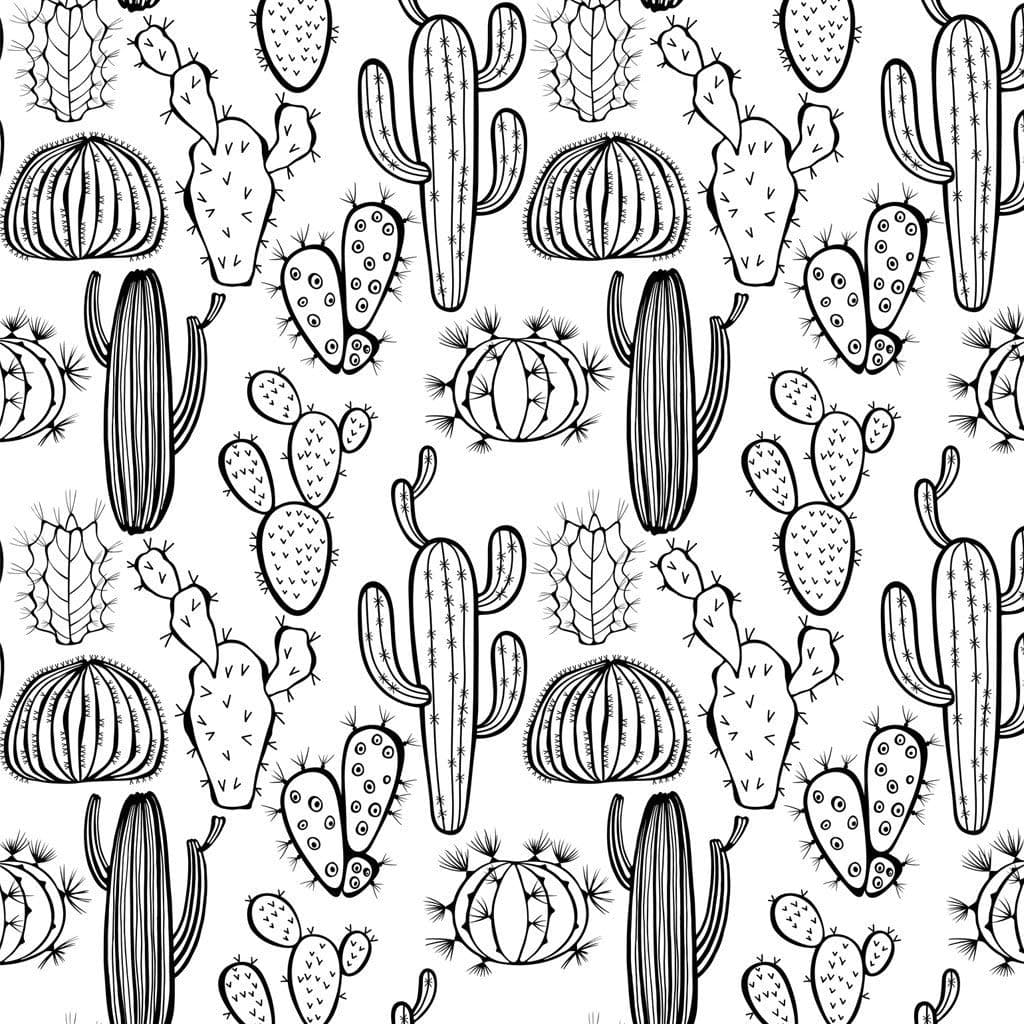 Ceramic Decals - Cactus (Black, 19 x 13 Inch)