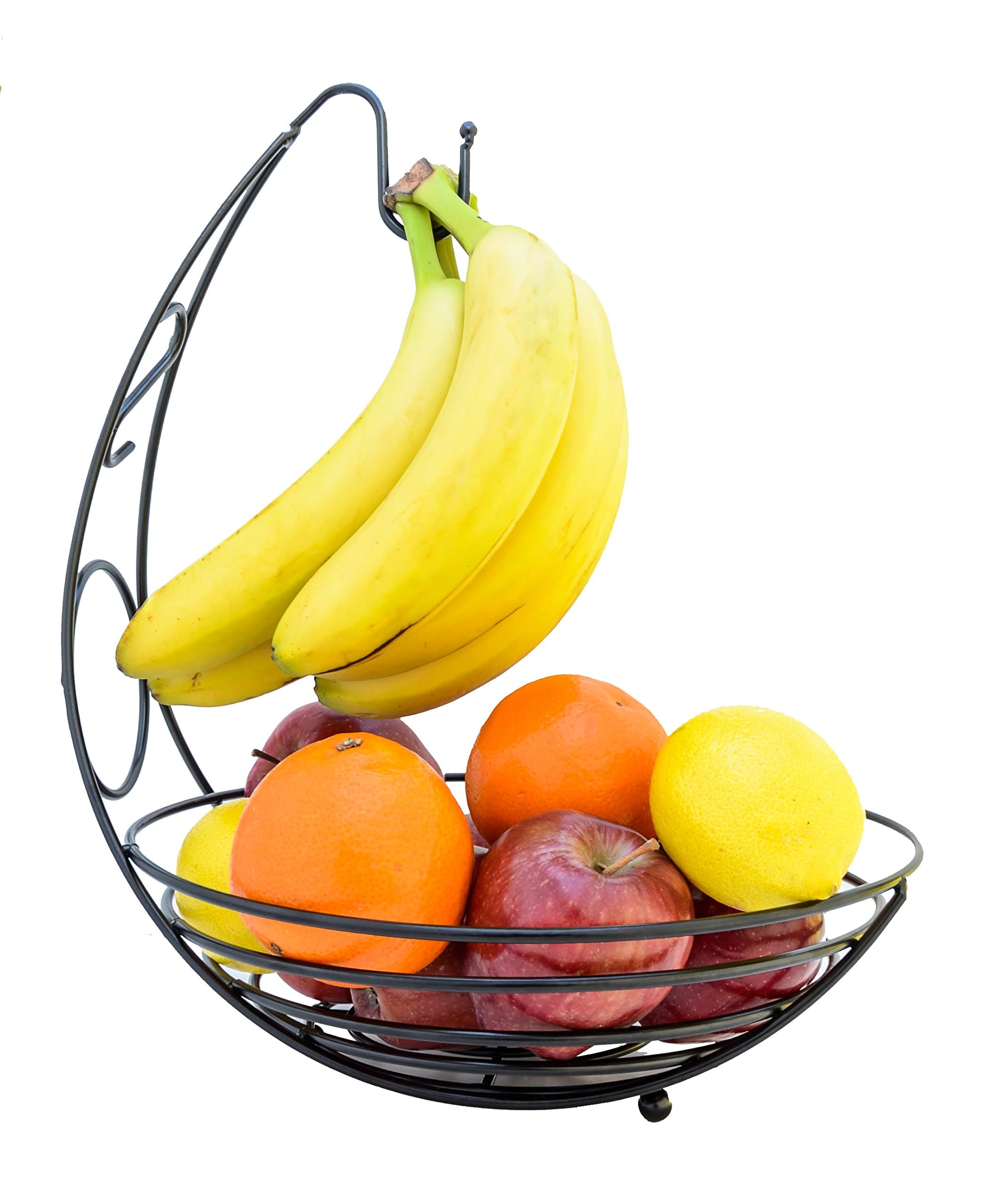 Fruit Basket with Banana Hanger Heavy-Duty Wire Fruit Basket for Kitchen Stable and Durable Fruit Bowl for Kitchen Counter Dining Table Centerpiece Kitchen Countertop Storage