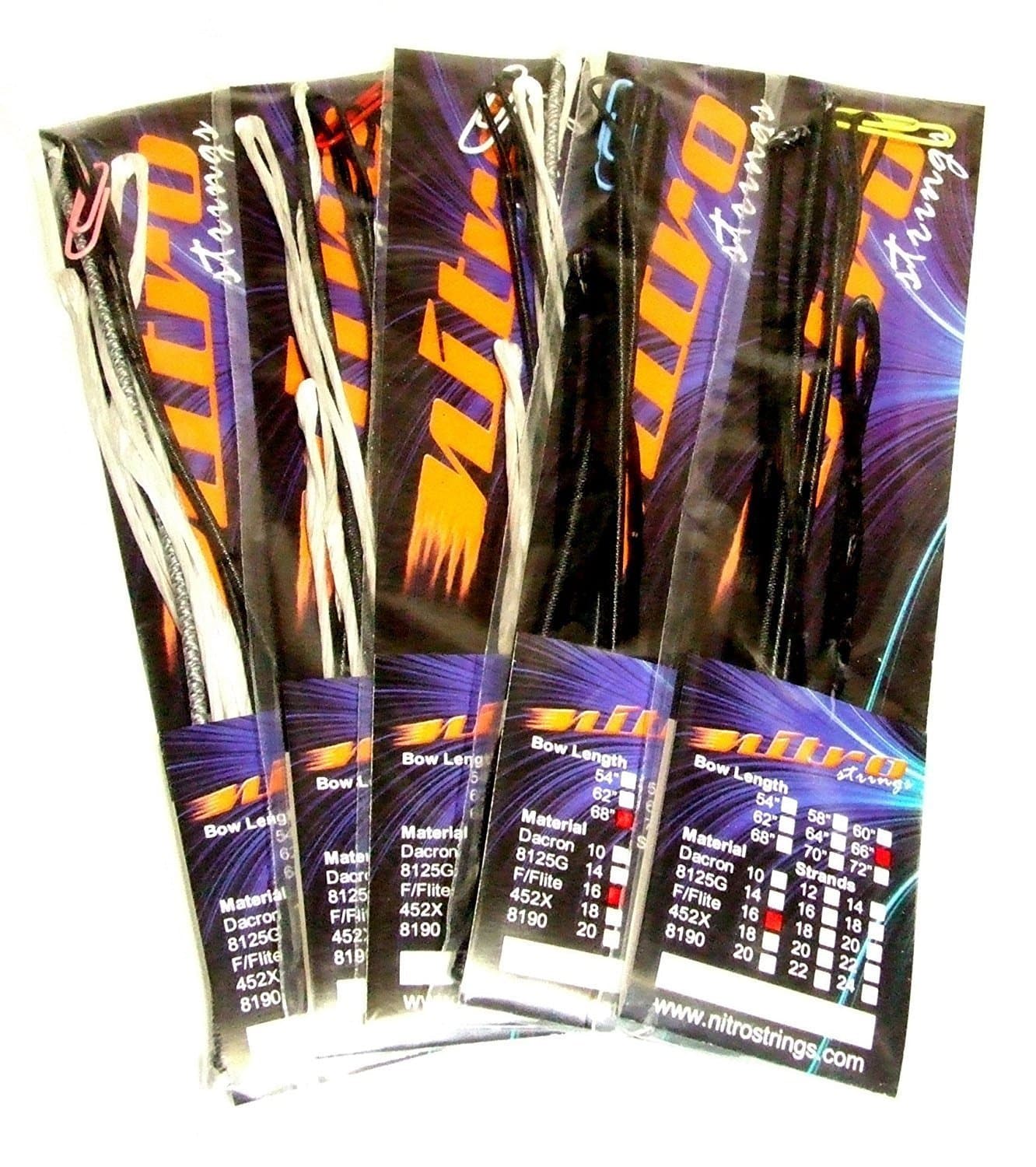 New Nitro Archery Recurve Bow String Bowstring Fast Flite 18 Strand (black, 60")