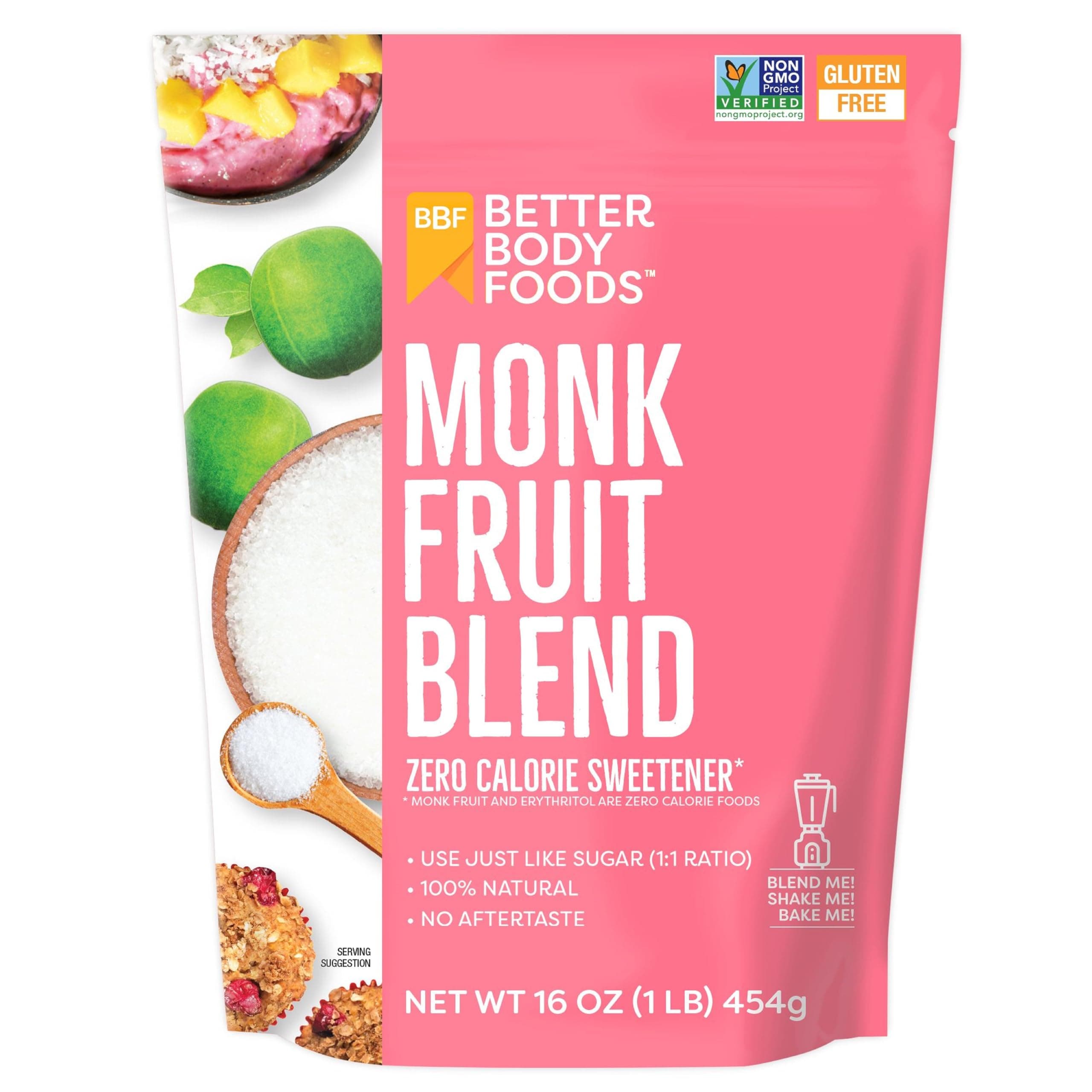 Monk Fruit Sweetener Blend, Sugar Substitute, 1 Lbs.