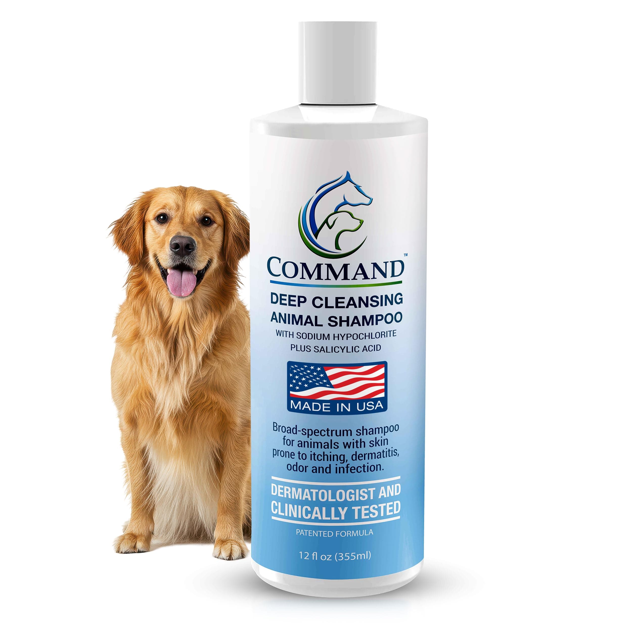 Command Medicated Dog Shampoo for Itchy Skin, Anti-Itch Relief for Allergies and Dry Skin, Healing Soothing Pet Care Formula (12 oz)