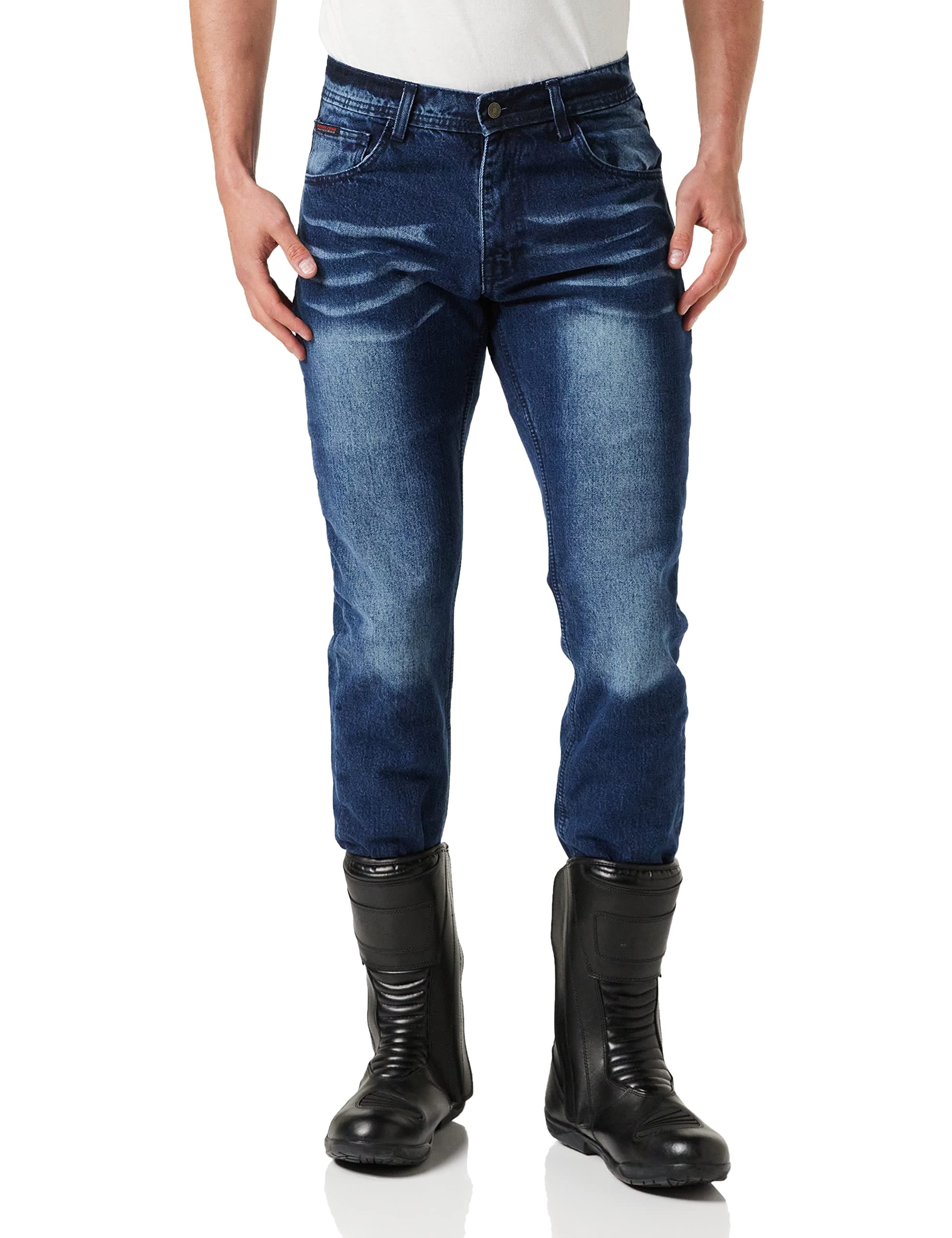 Bikers Gear Australia Kevlar Lined Protective Classic Motorcycle Jeans with CE 1621-1 Removable Armour