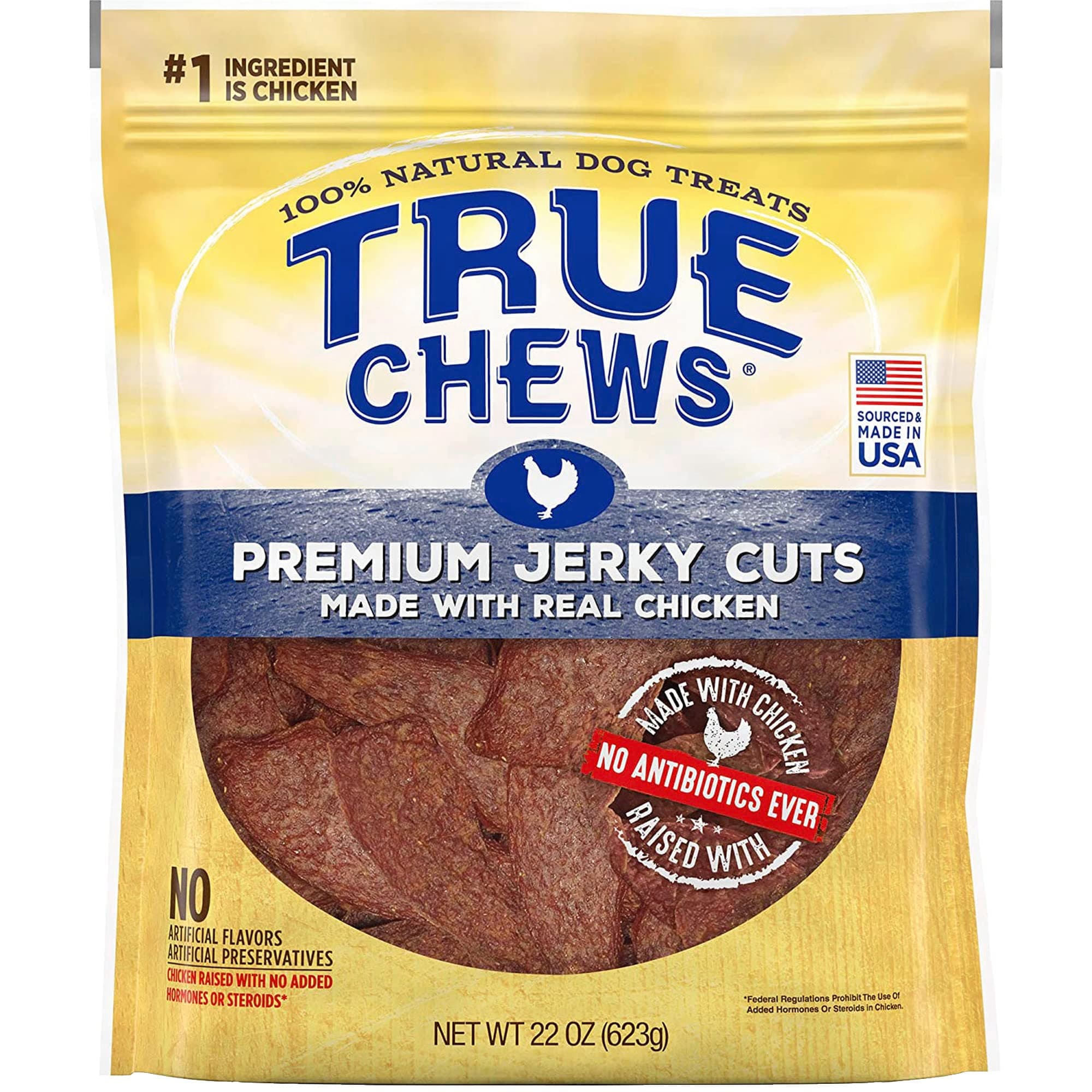 Blue BuffaloTrue Chews Premium Jerky Cuts Natural Dog Treats, Chicken 22 oz bag