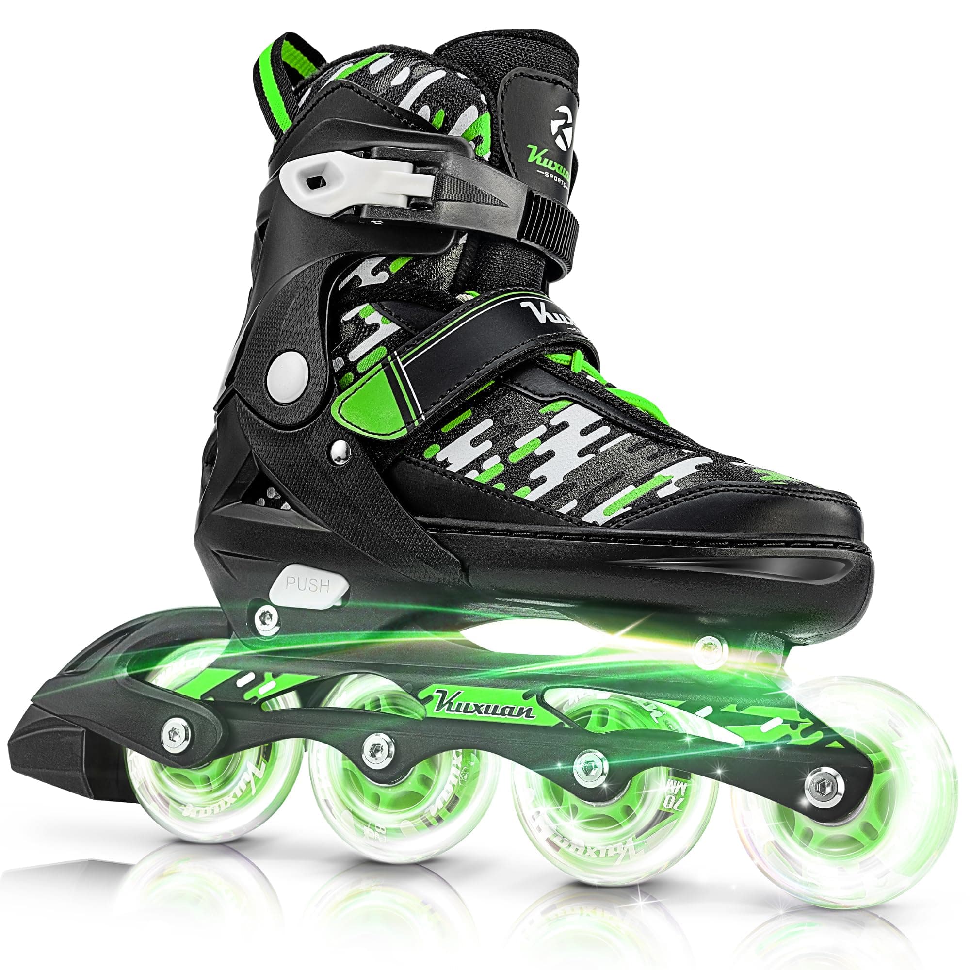 Adjustable Inline Skates for Kids and Teens, Boys Girls Women Beginner Fun Illuminating Skates Outdoor and Indoor