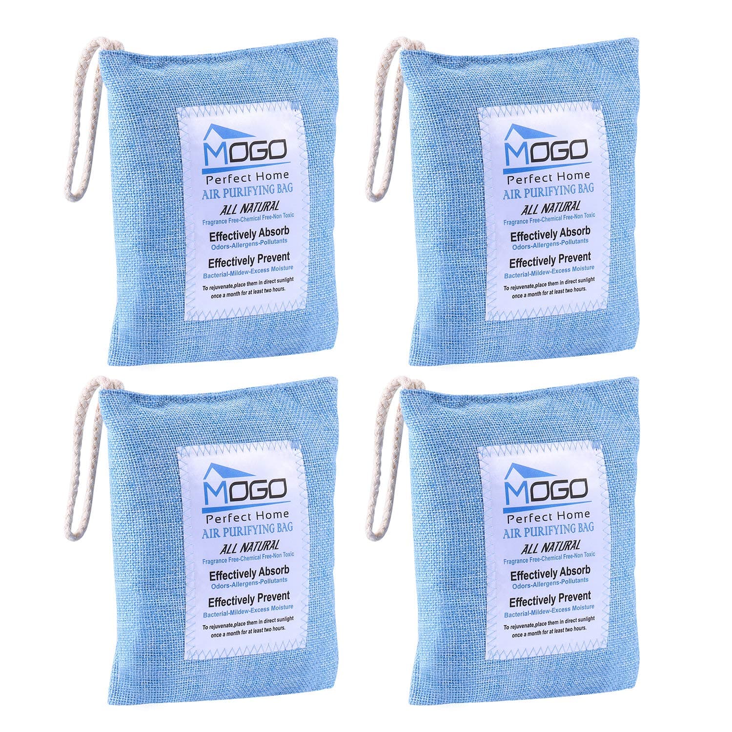 Charcoal Air Purifying Bag, Activated Charcoal Odor Absorber, Breathe Green Charcoal Bags for Odors, Home, Cars, Shoes, Closets, Pets, Nature Fresh Air Purifier Bags 200G Great Value 4Pack