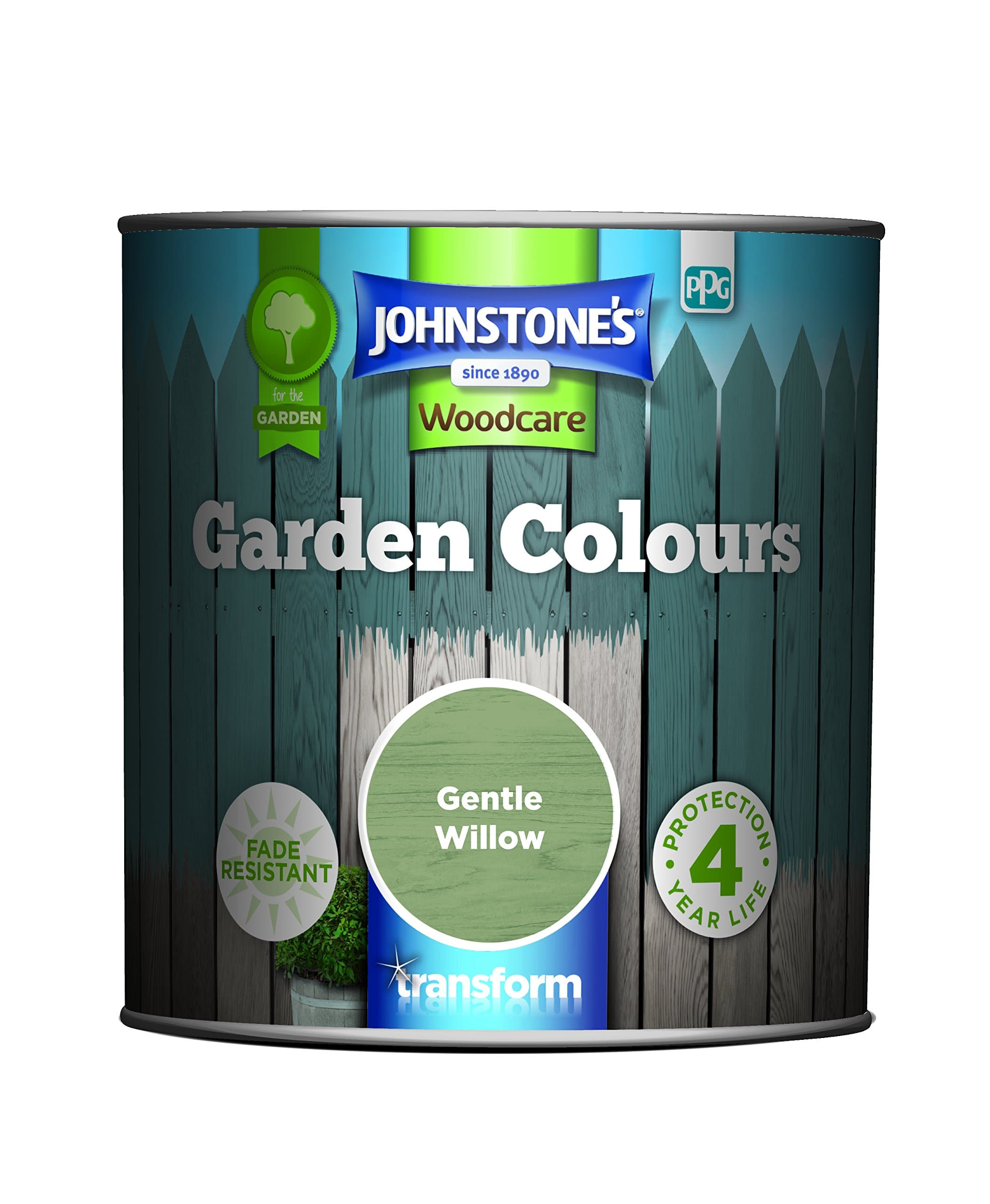 Johnstone’s - Garden Colours - Gentle Willow - Exterior Wood Paint - Fade Resistant - Suitable for Garden Furniture Outdoors - Fence Paint - Dry in 2 hours - 12m2 Coverage per Litre - 1L